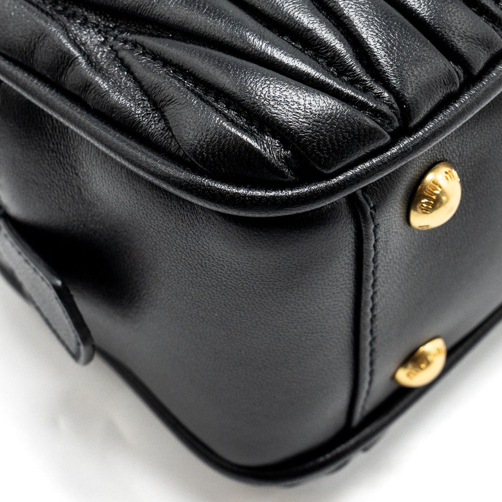 MIU MIU ARCADIE MATELASSE NAPPA BAG BLACK GHW