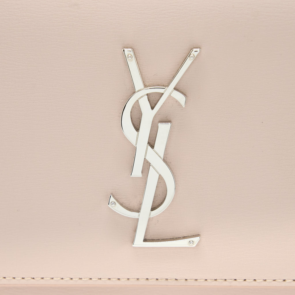 SAINT LAURENT MEDIUM SUNSET CHAIN BAG CALFSKIN LIGHT PINK SHW