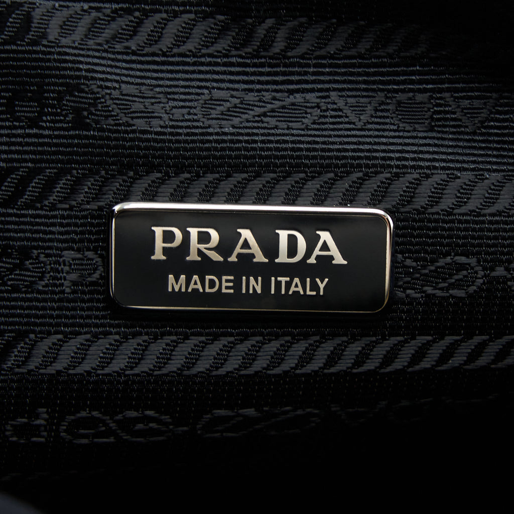 PRADA TRIANGLE LEATHER SHOULDER BAG WHITE SHW
