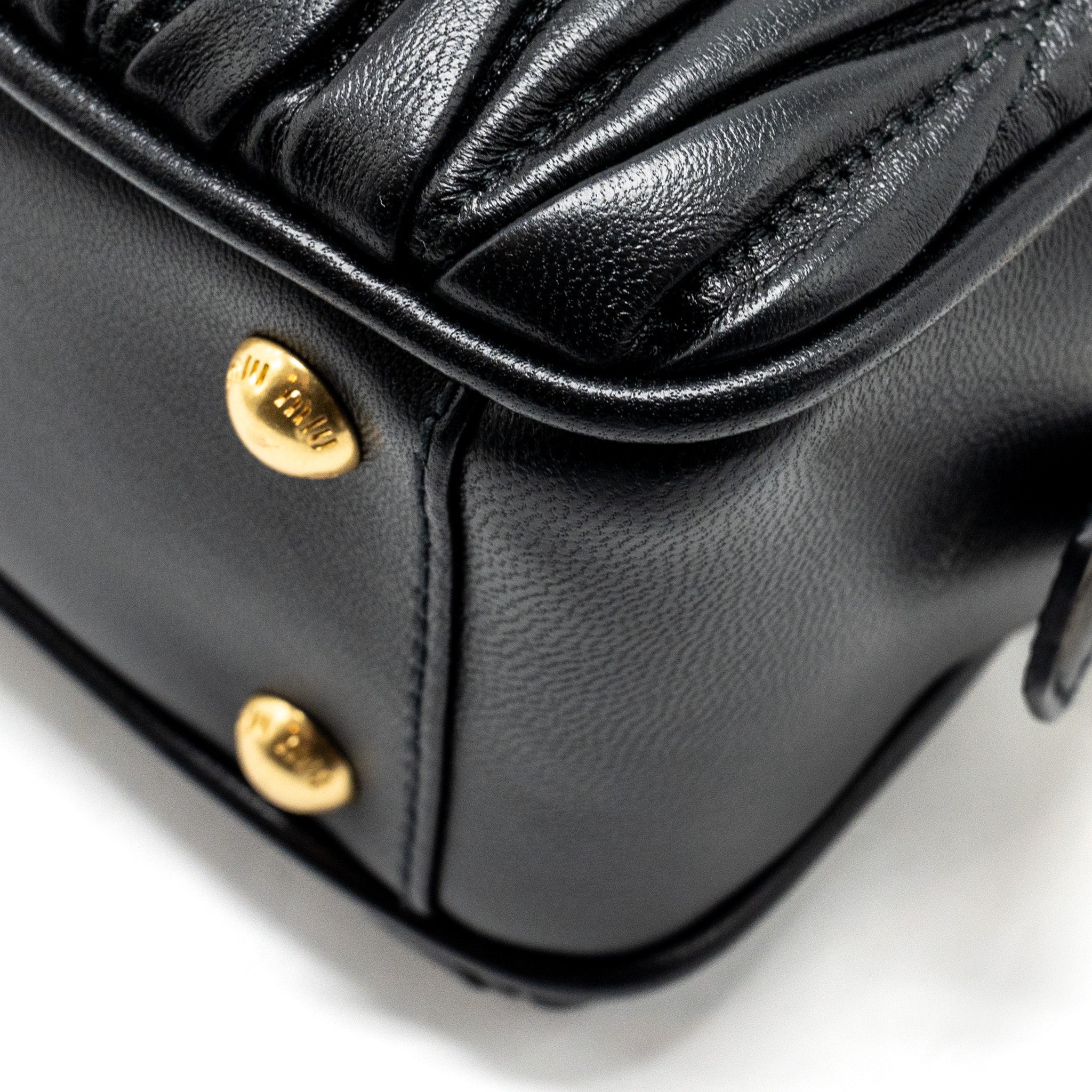 MIU MIU ARCADIE MATELASSE NAPPA BAG BLACK GHW