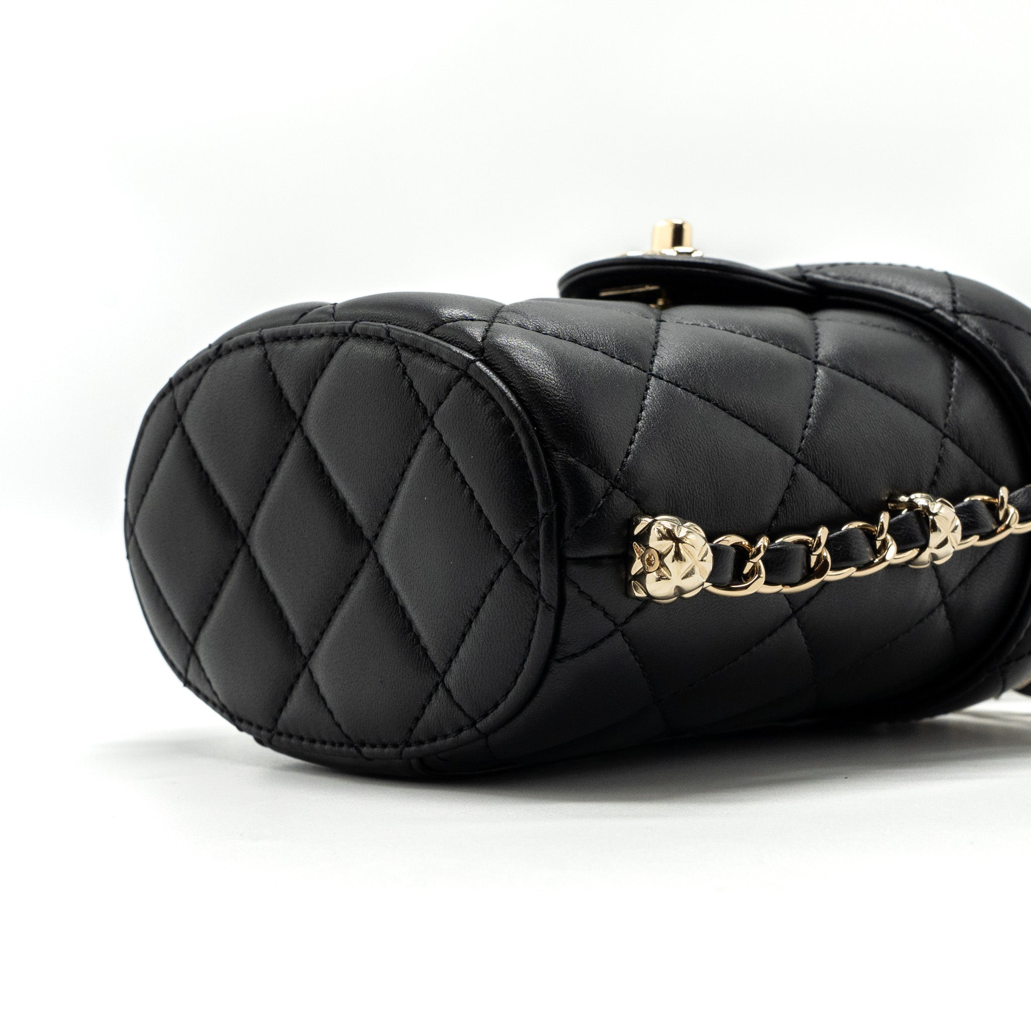CHANEL VANITY WITH CHAIN LAMBSKIN BLACK LGHW(MICROCHIP)
