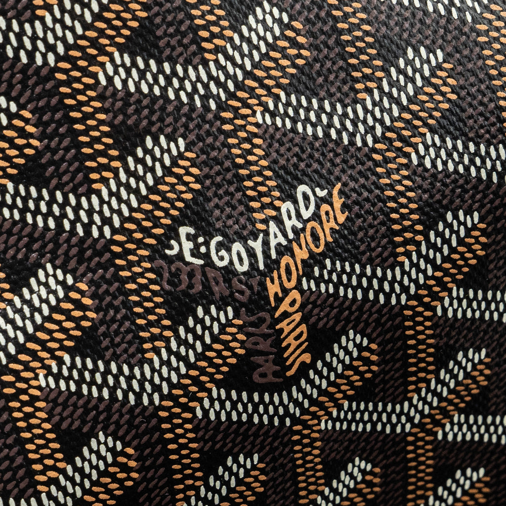GOYARD SAINT LOUIS PM TOTE BAG GOYARDLINE CANVAS / CALFSKIN BROWN SHW