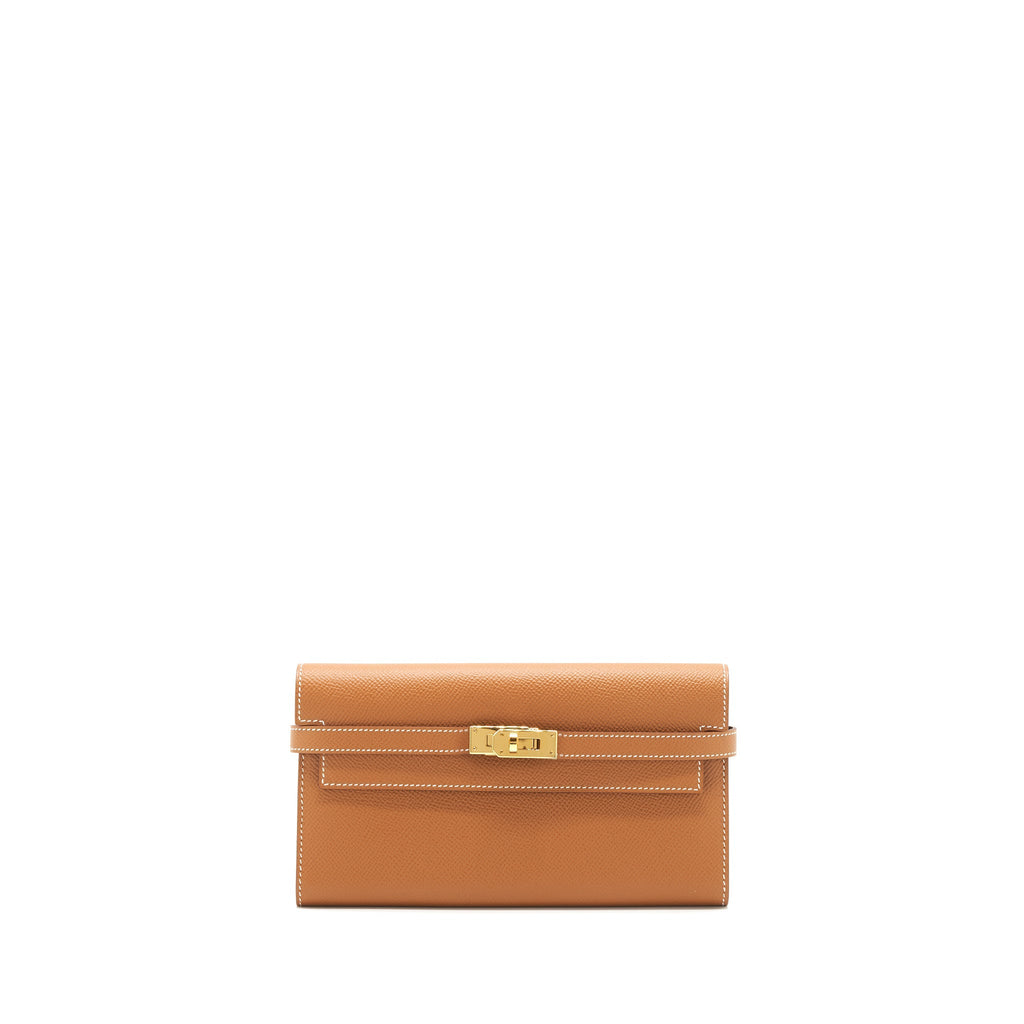 HERMES KELLY LONG WALLET GOLD GHW