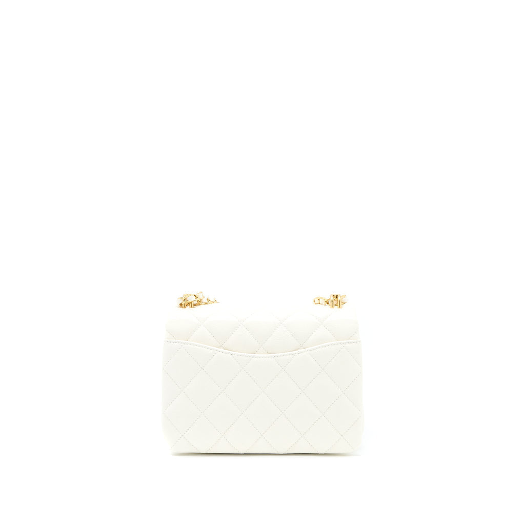 CHANEL 22K COCO FIRST CAVIAR WHITE GHW (MICROCHIP)