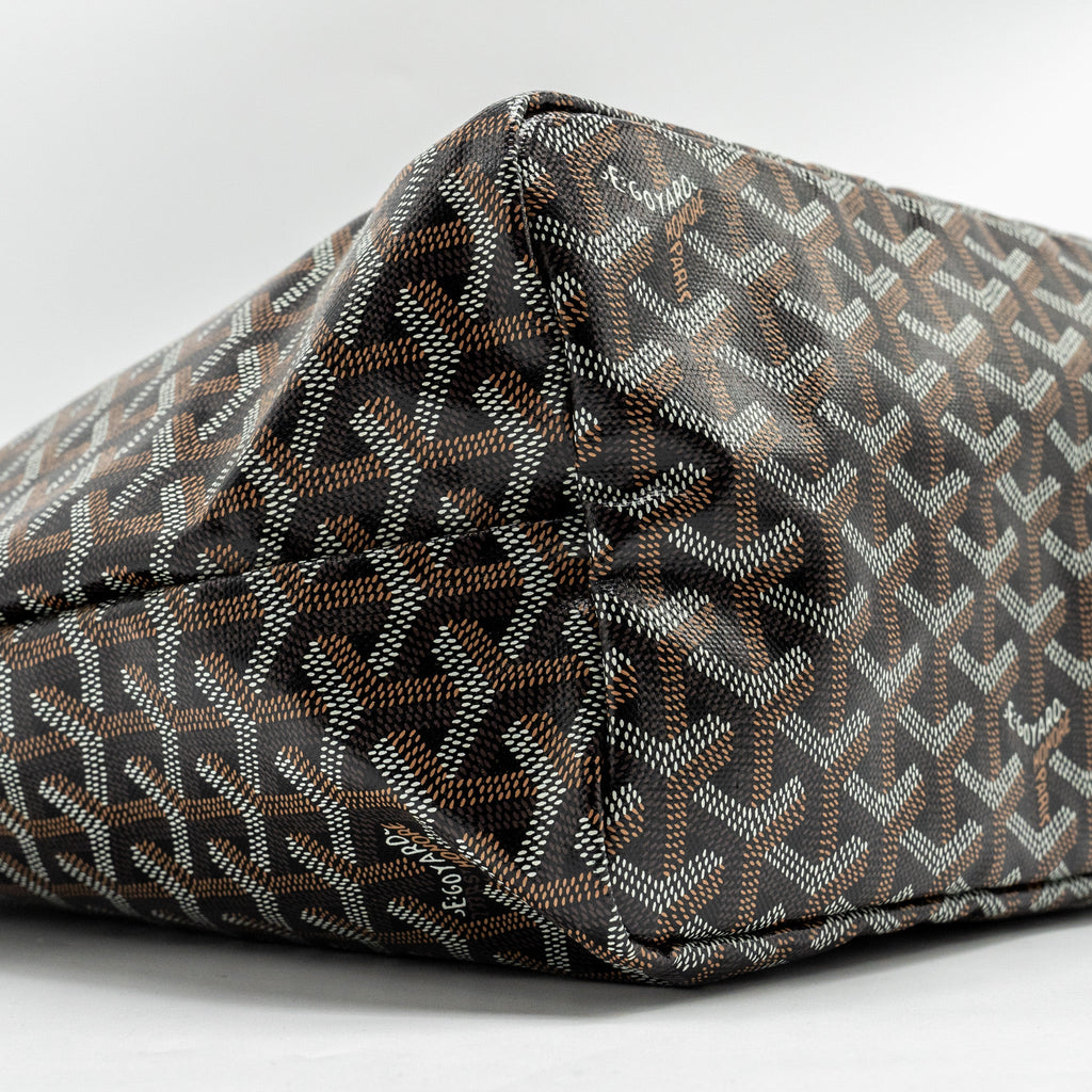 GOYARD SAINT LOUIS PM TOTE BAG GOYARDINE CANVAS / CALFSKIN BLACK SHW