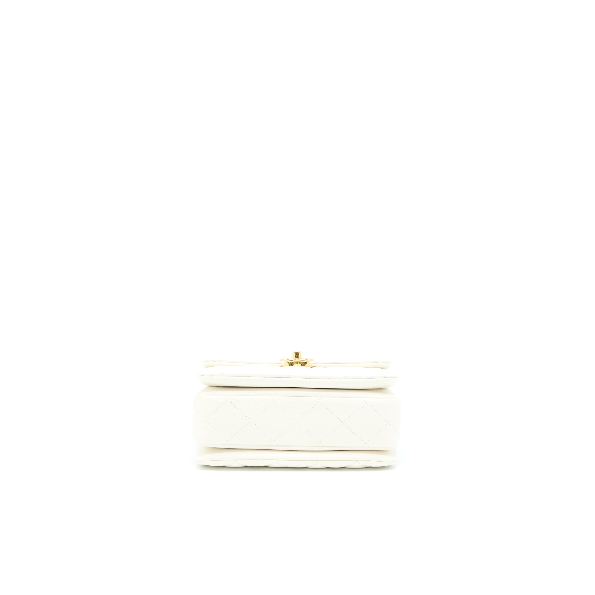 CHANEL 22K COCO FIRST CAVIAR WHITE GHW (MICROCHIP)
