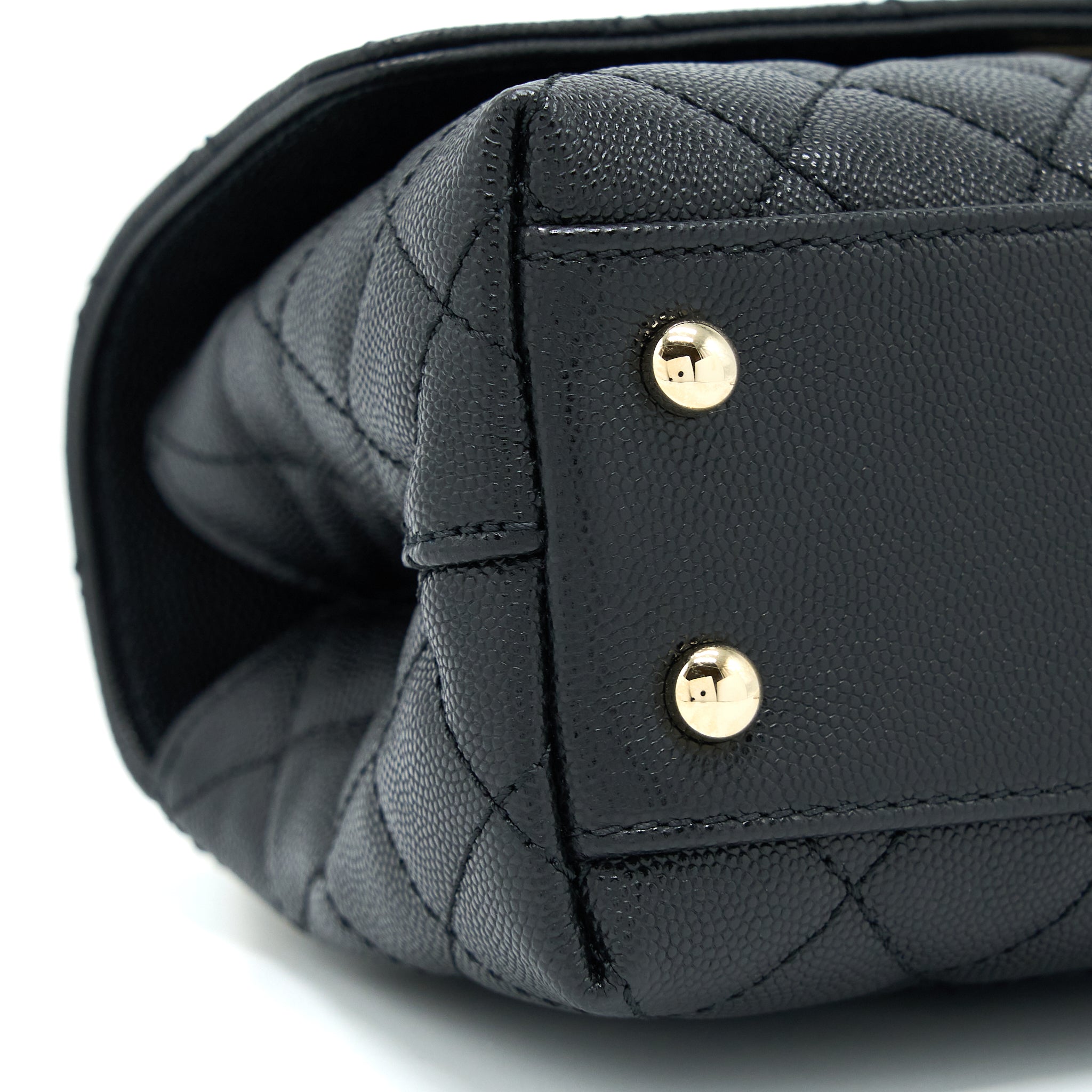 CHANEL SMALL COCO HANDLE CAVIAR BLACK LGHW (MICROCHIP)
