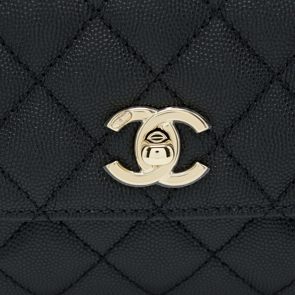 CHANEL SMALL COCO HANDLE CAVIAR BLACK LGHW (MICROCHIP)