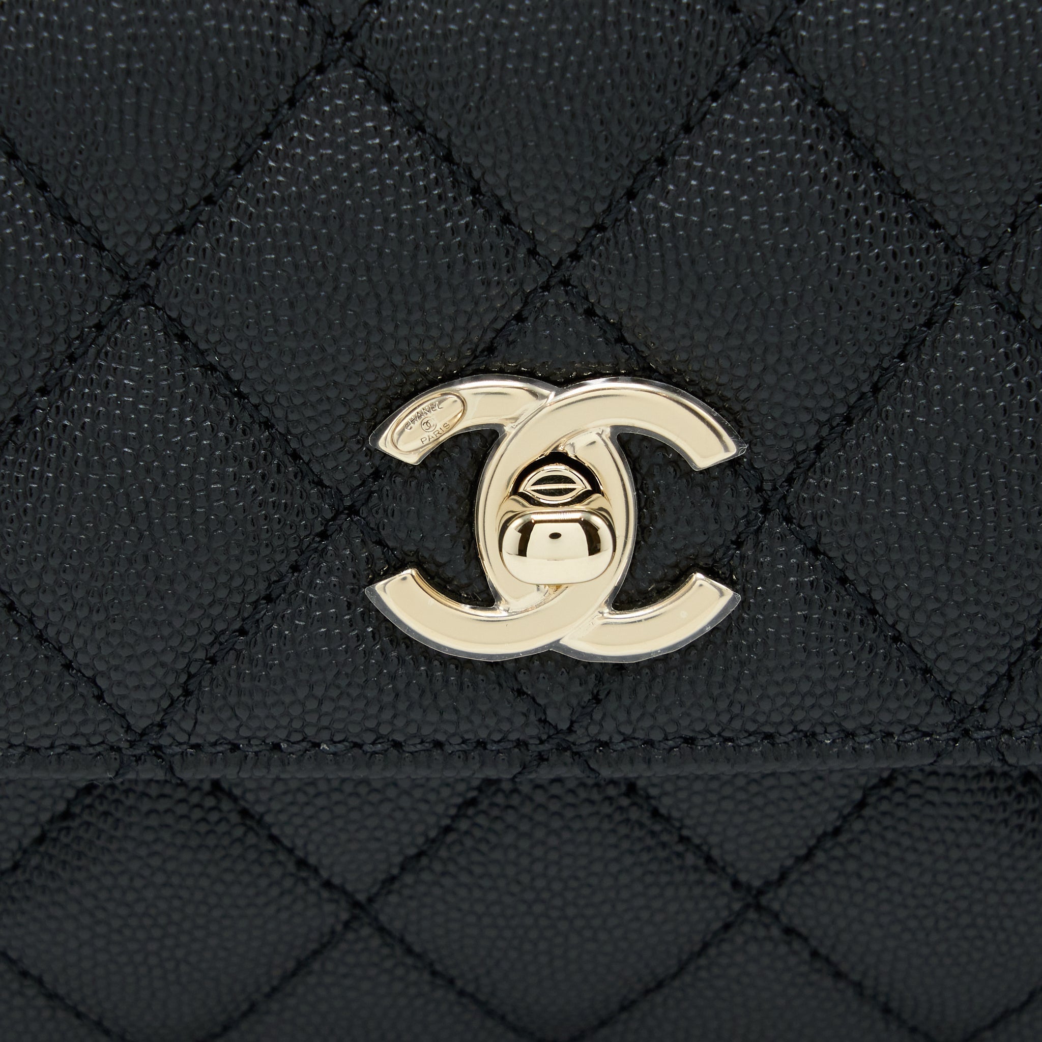 CHANEL SMALL COCO HANDLE CAVIAR BLACK LGHW (MICROCHIP)