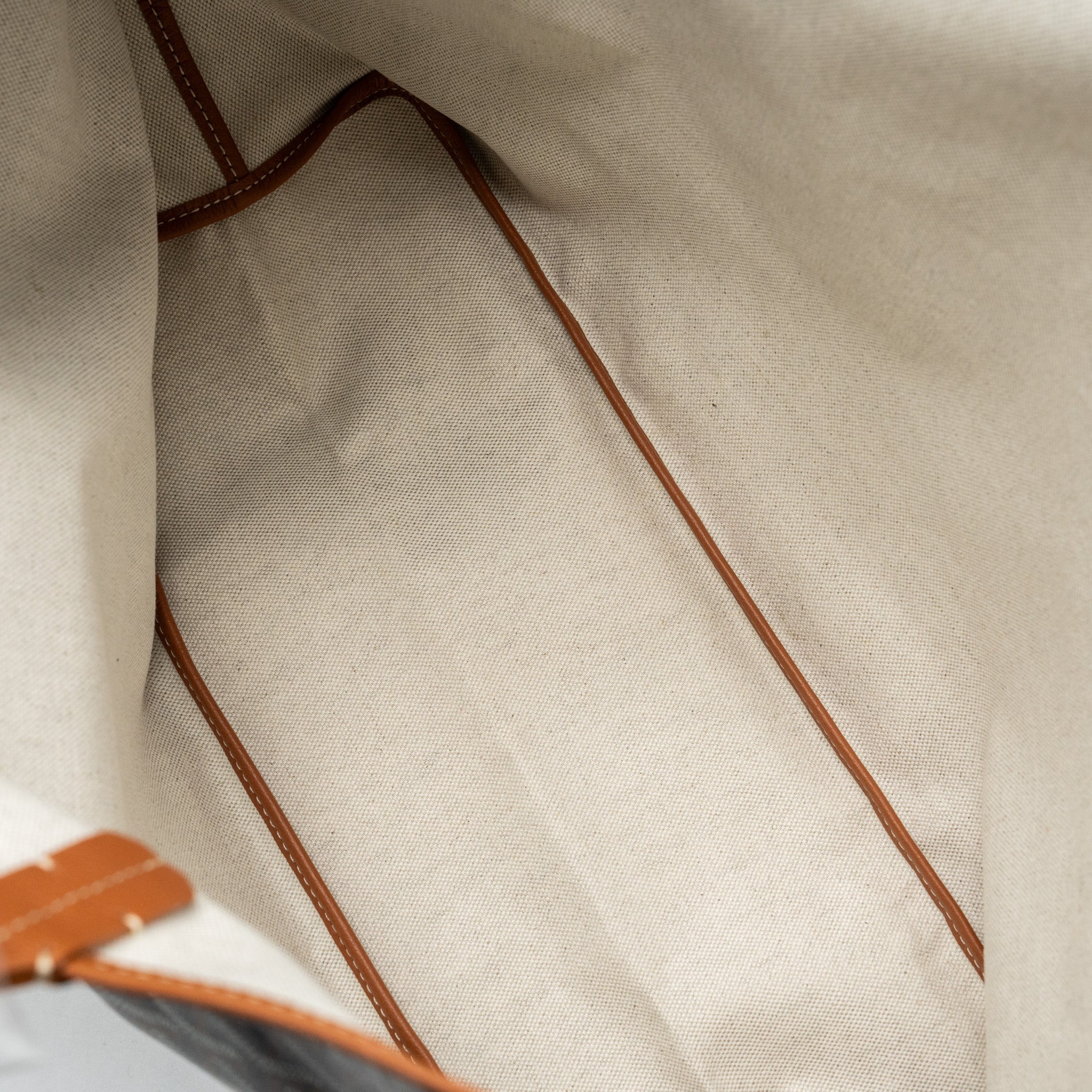 GOYARD SAINT LOUIS PM TOTE BAG GOYARDLINE CANVAS / CALFSKIN BROWN SHW