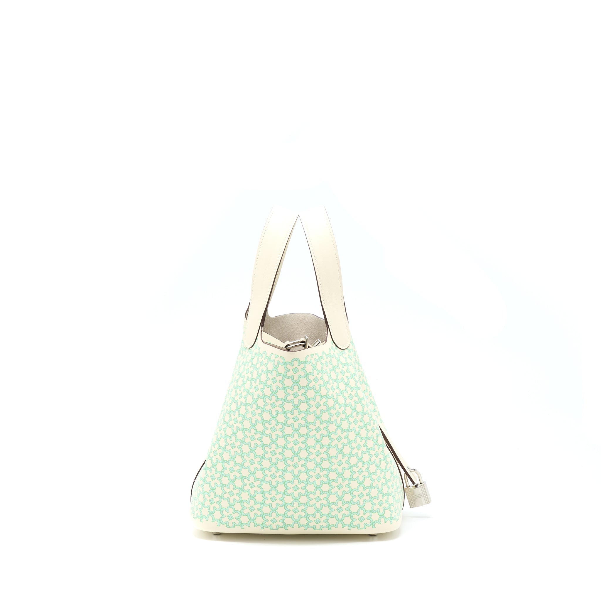 HERMES PICOTIN 18 LUCKY DAISY LOCK BAG SWIFT NATA/VERT/BLANC SHW
