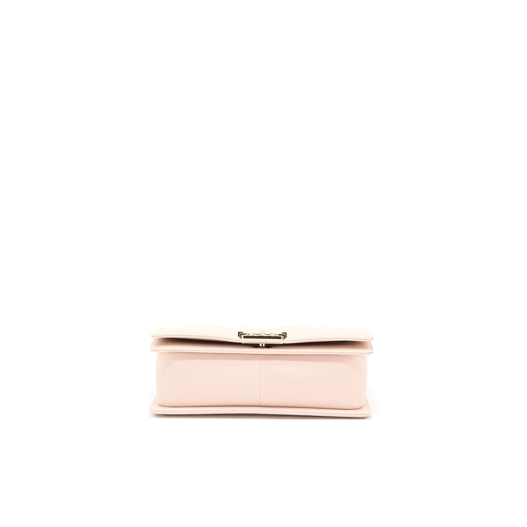CHANEL MEDIUM BOY BAG CHEVRON CAVIAR LIGHT PINK LGHW