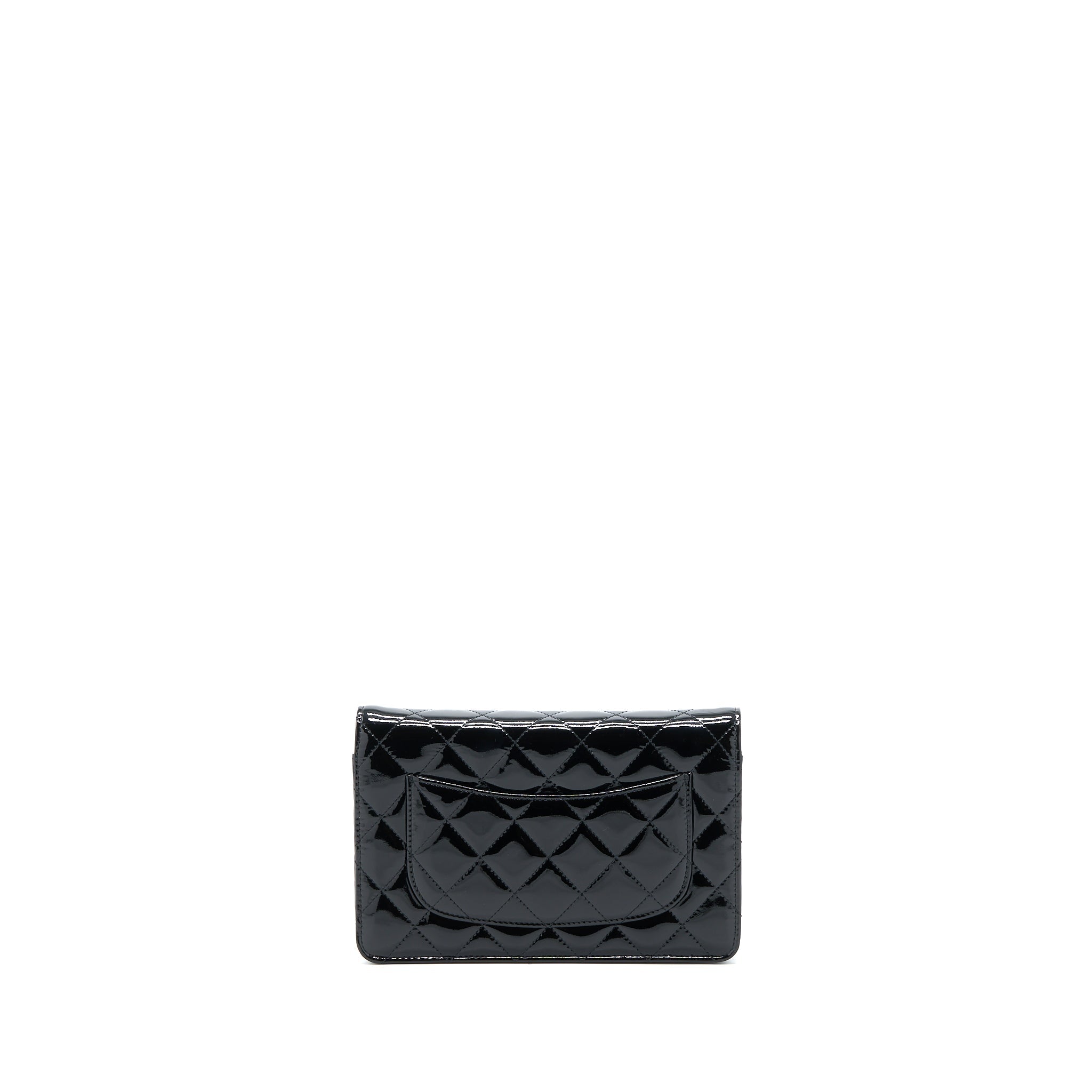 CHANEL CLASSIC WALLET ON CHAIN PATENT BLACK SHW