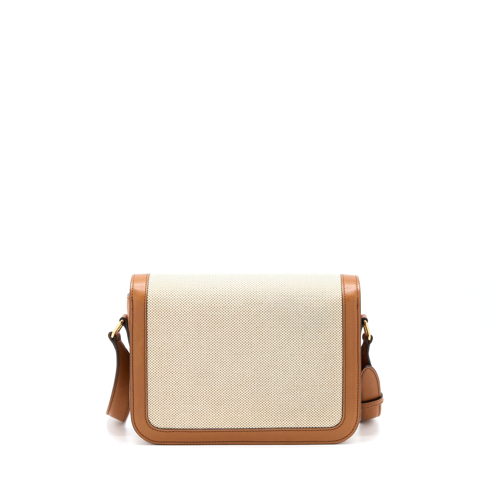 CELINE MEDIUM TRIOMPHE BAG IN TEXTILE NATURAL CALFSKIN GHW