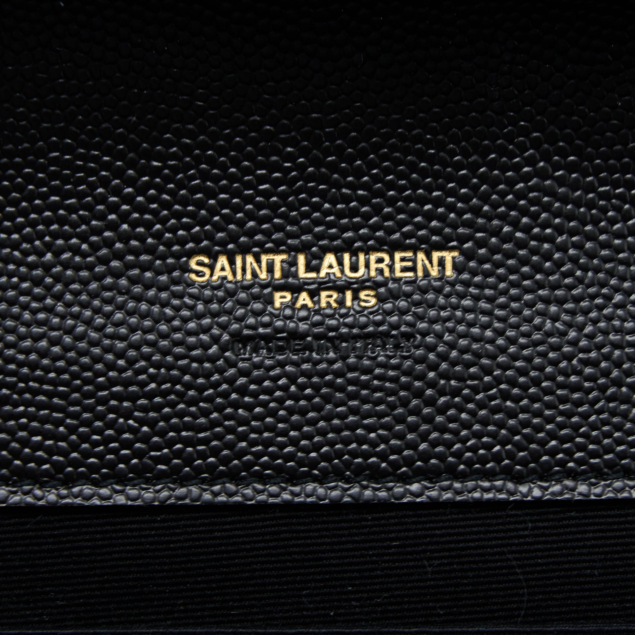 SAINT LAURENT/YSL ENVELOP CLUTCH GRAINED CALFSKIN BLACK GHW