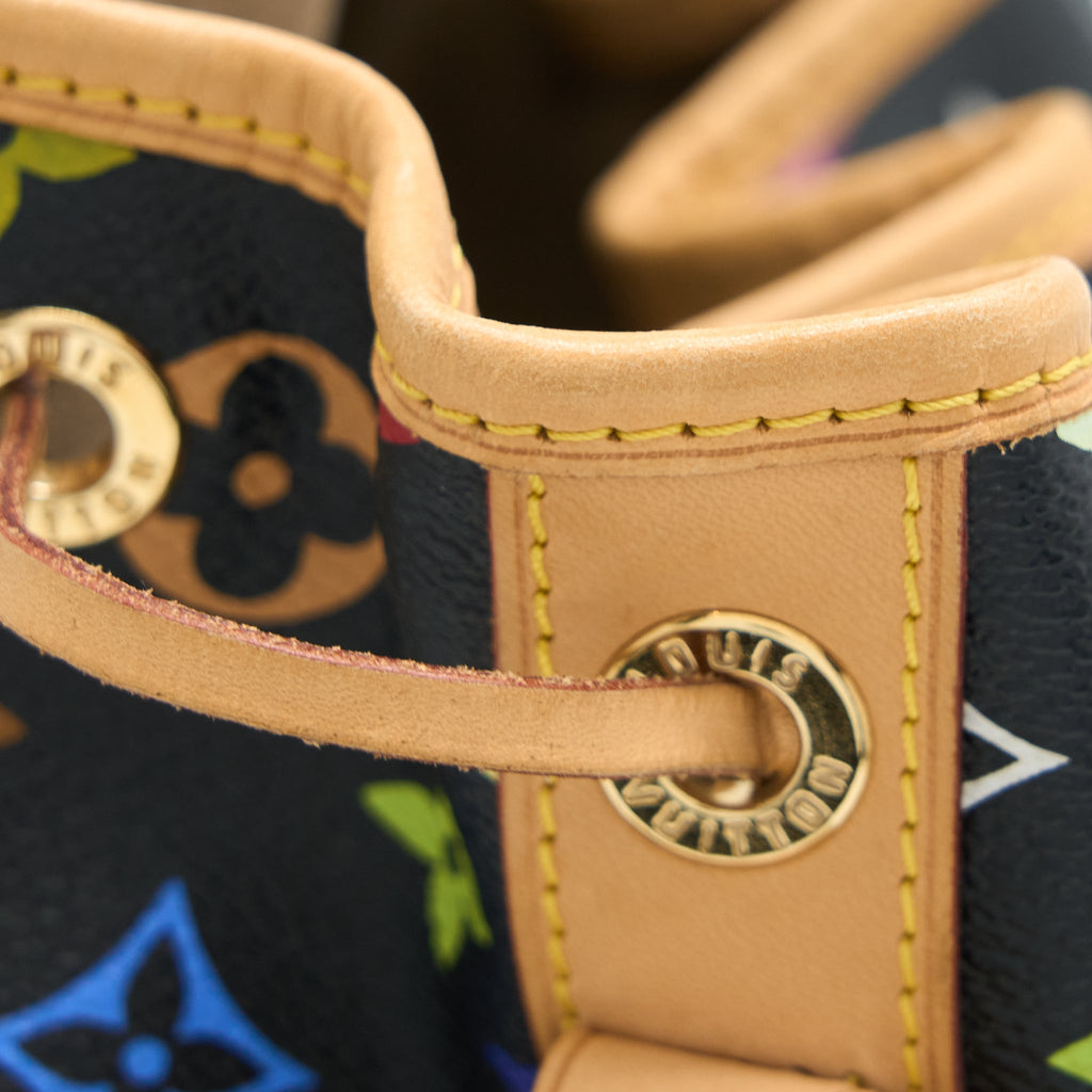 LOUIS VUITTON PETIT NOE BLACK MONOGRAM MULTICOLOUR GHW