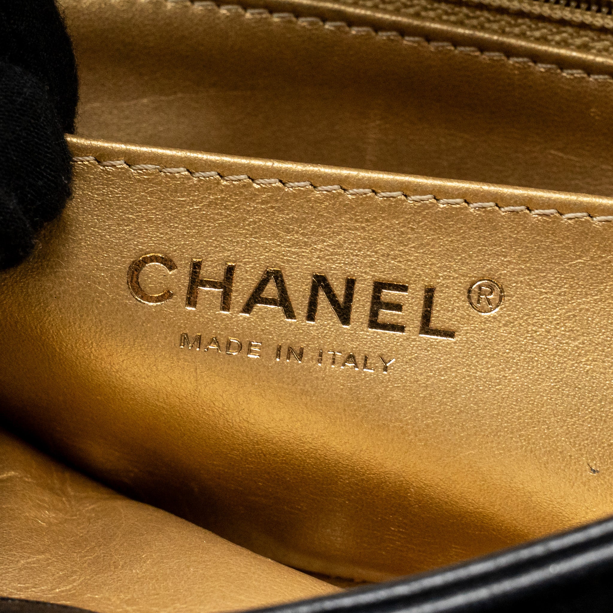 CHANEL PEARL CRUSH MINI RECTANGULAR FLAP BAG LAMBSKIN BLACK GHW