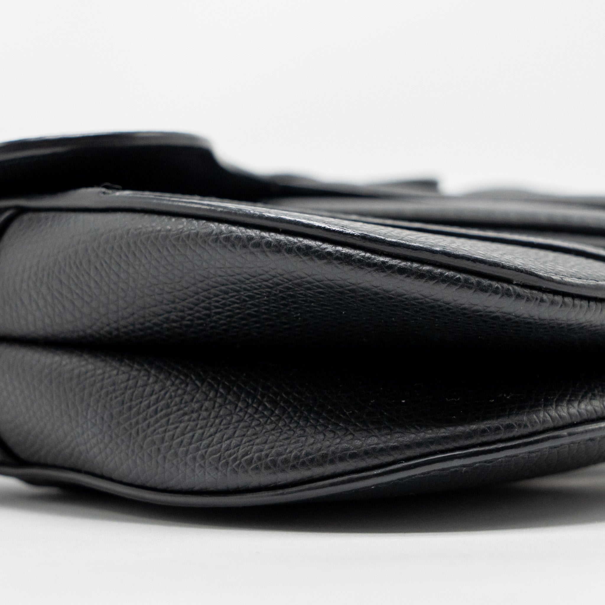 DIOR MINI SADDLE GRAINED CALFSKIN BLACK GHW