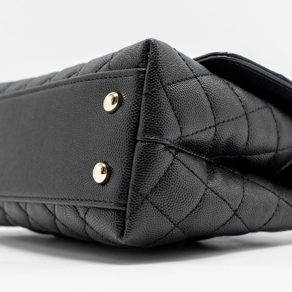 CHANEL SMALL COCO HANDLE CAVIAR BLACK LGHW(MICROCHIP)