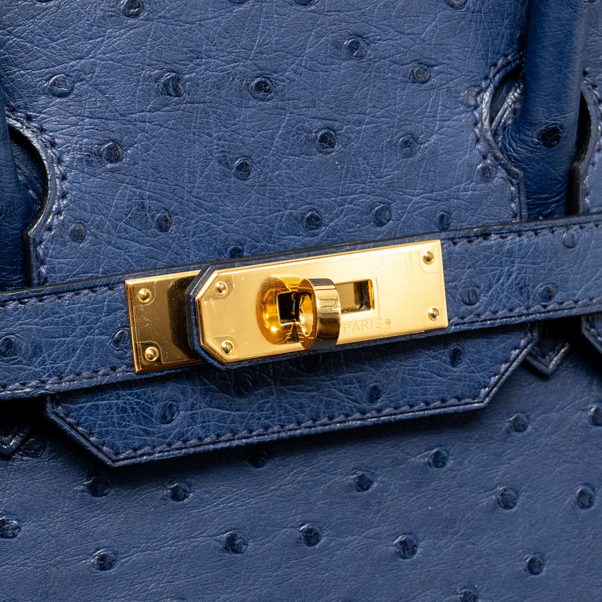 HERMES BIRKIN 30 OSTRICH BLUE IRIS GHW