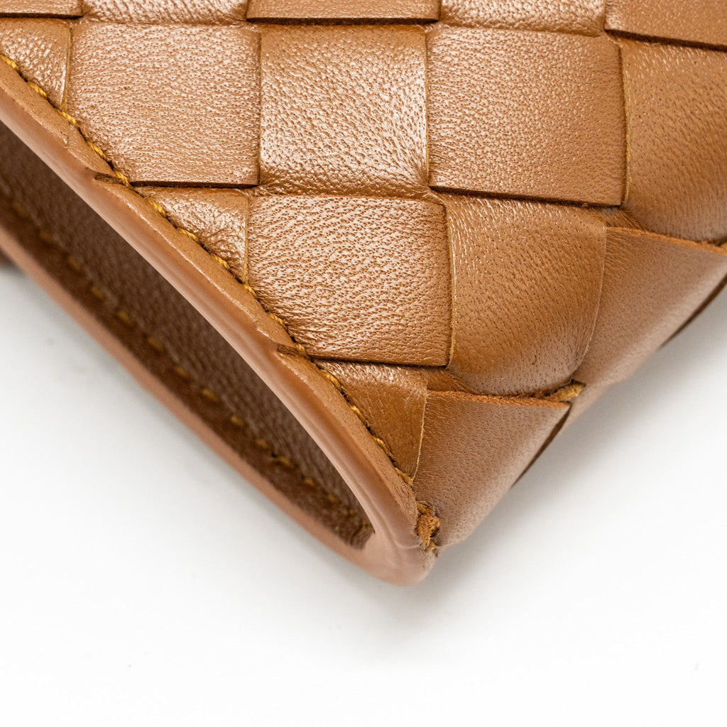 BOTTEGA VENETA ANDIAMO CLUTCH BAG LAMBSKIN BROWN GHW