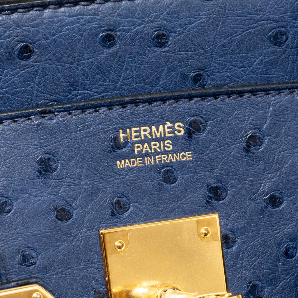 HERMES BIRKIN 30 OSTRICH BLUE IRIS GHW