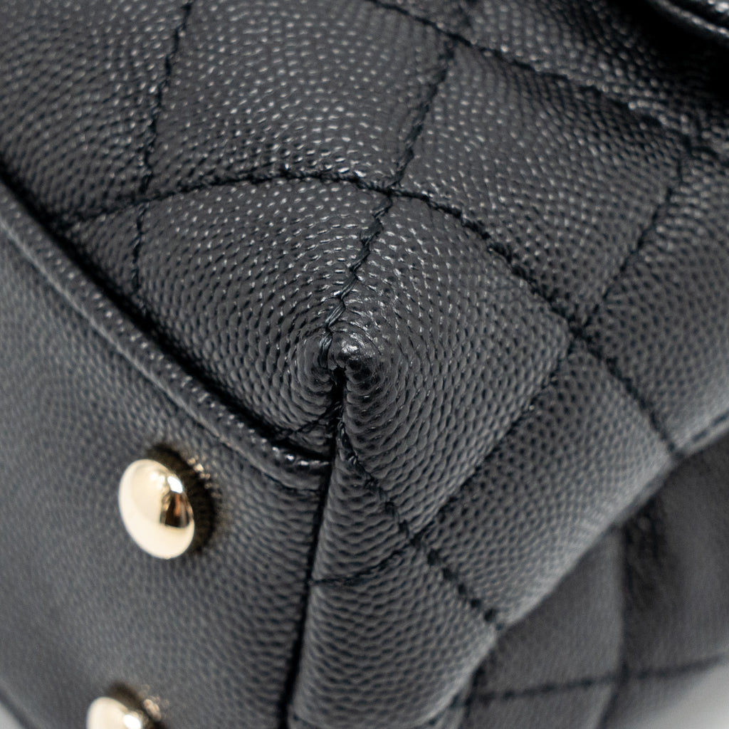 CHANEL SMALL COCO HANDLE CAVIAR BLACK LGHW(MICROCHIP)