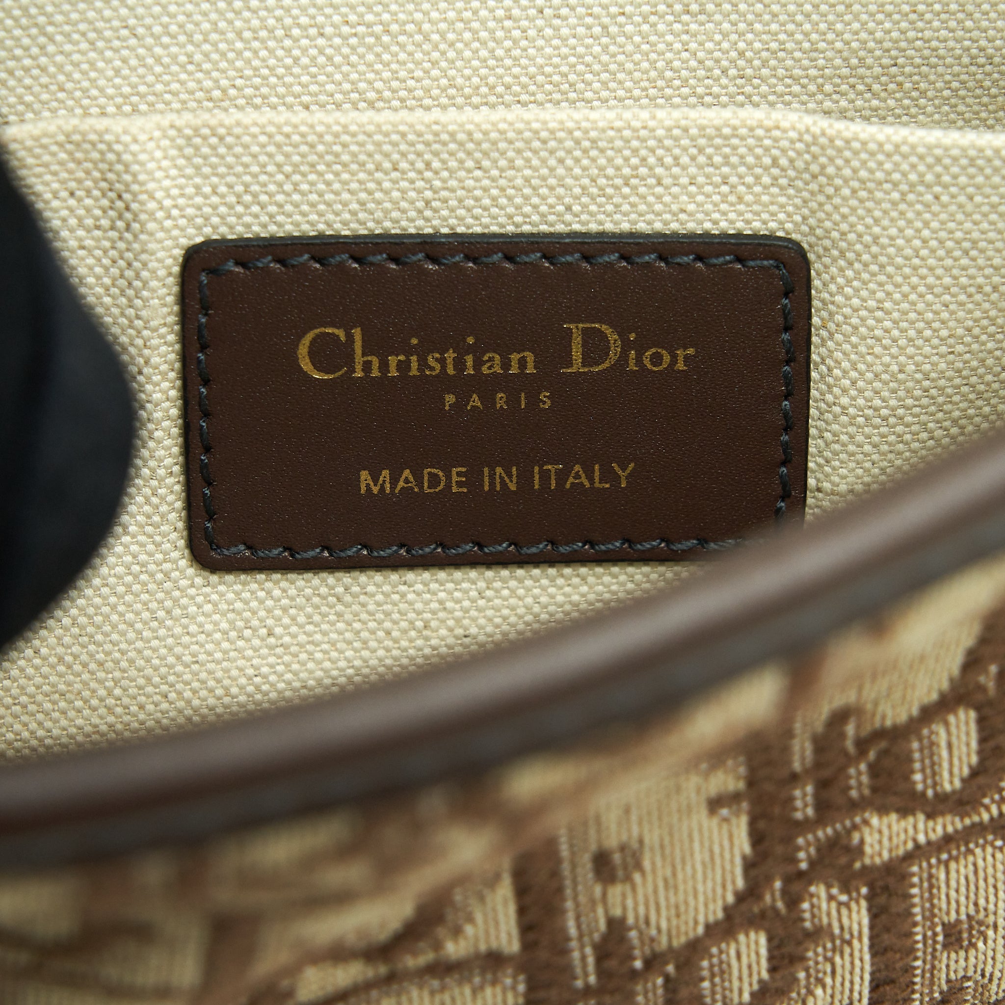 DIOR DIORQUAKE POUCH BROWN OBLIQUE CANVAS GHW