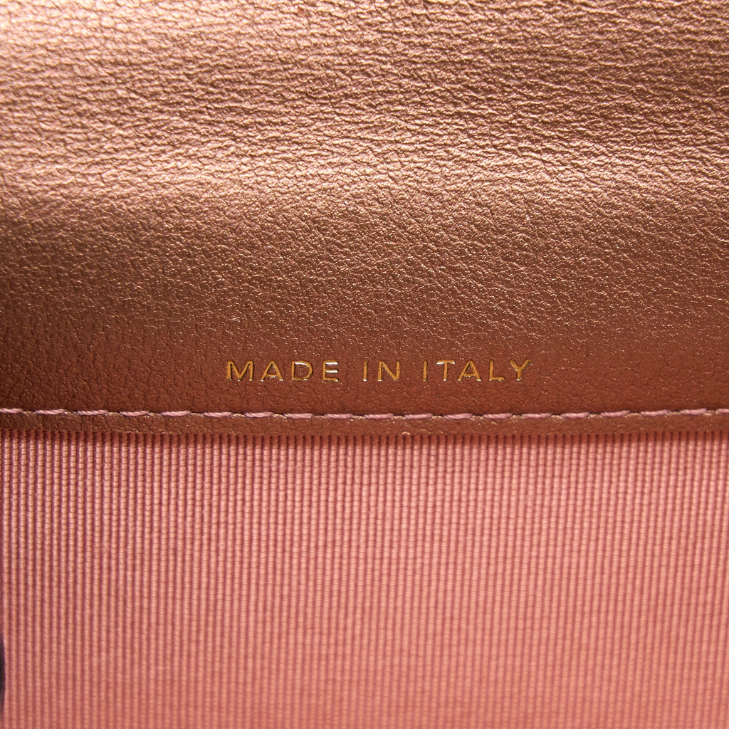 CHANEL 2.55 REISSUE FLAP CARD HOLDER METALLIC GRAINED CALFSKIN ROSE GOLD RGHW