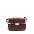 VALENTINO ROCKSTUD FLAP CROSSBODY BAG DARK RED LGHW
