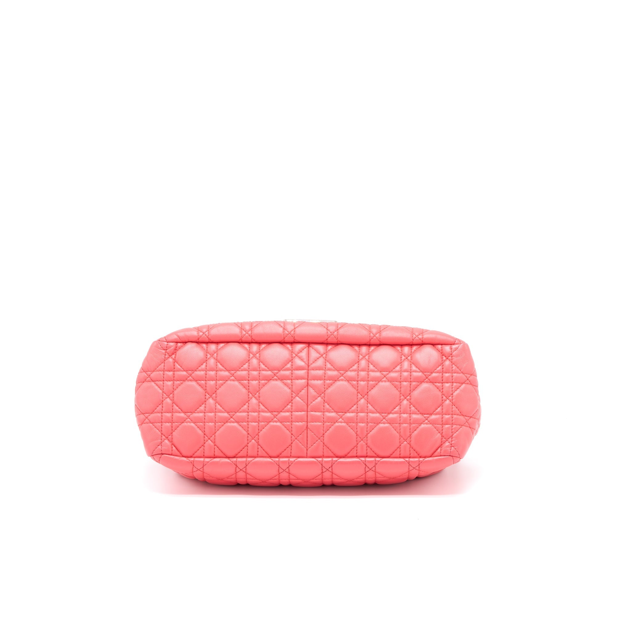 DIOR NEW LOCK FLAP SHOULDER BAG LAMBSKIN RED SHW