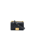 CHANEL SMALL BOY BAG CAVIAR BLACK GHW (MICROCHIP)