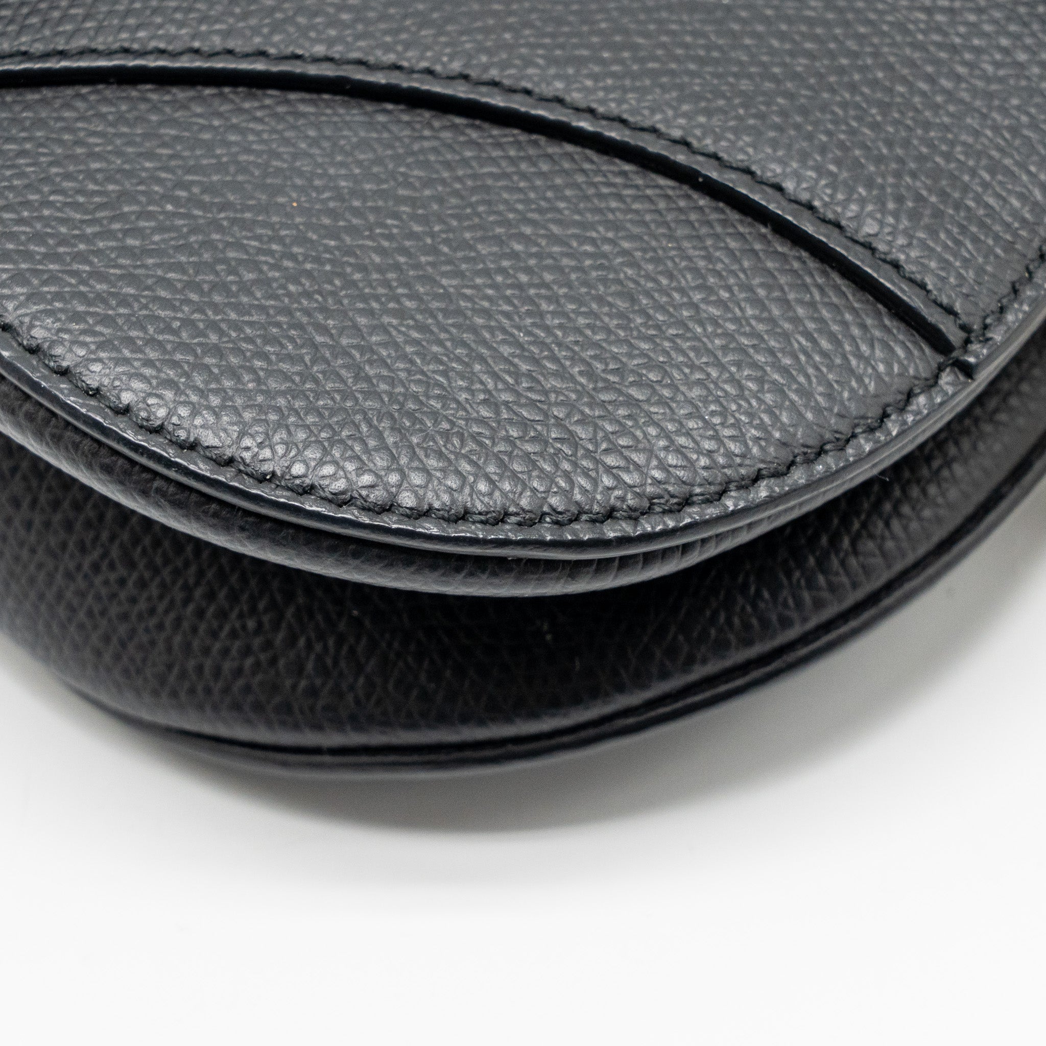 DIOR MINI SADDLE GRAINED CALFSKIN BLACK GHW