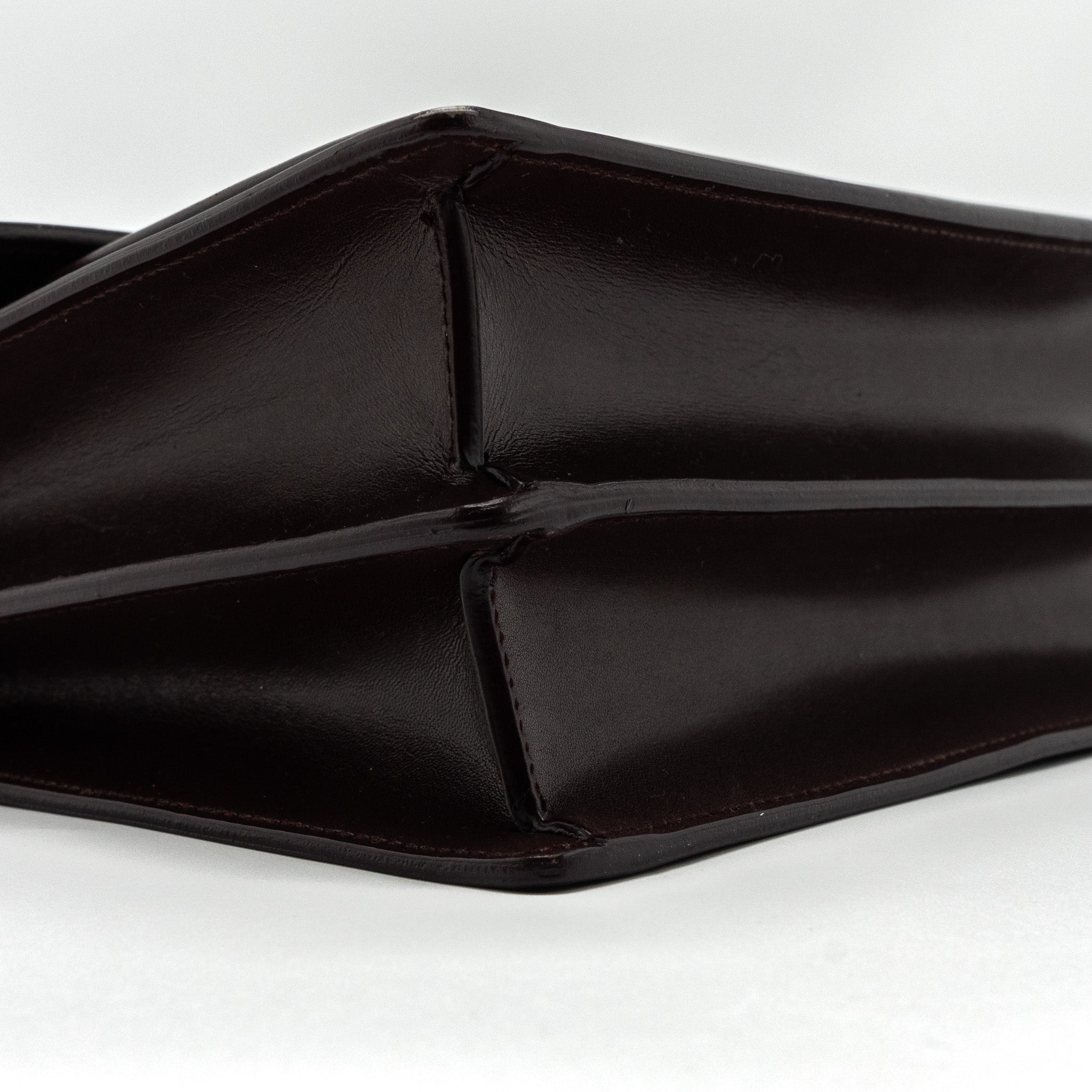 SAINT LAURENT/YSL BELLACHASSE CALFSKIN DARK RED BRUSHED GHW