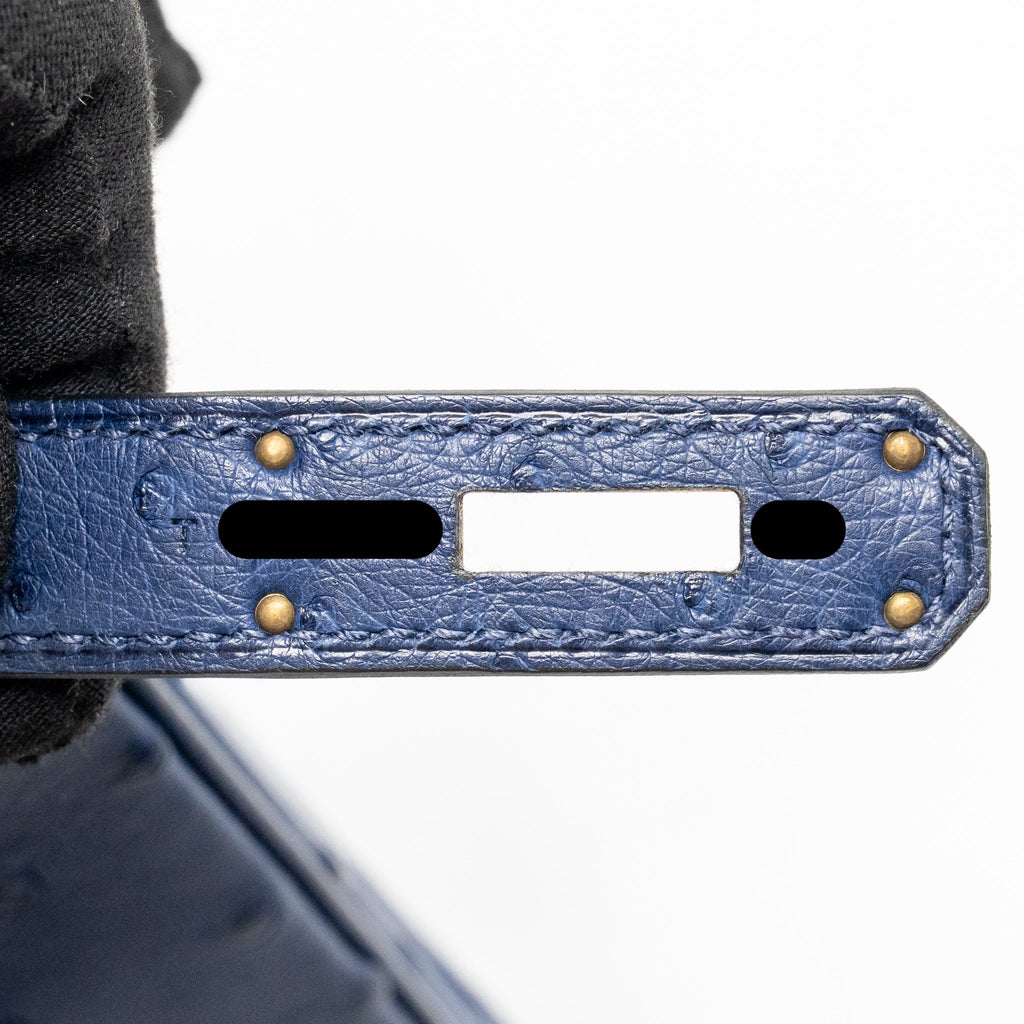 HERMES BIRKIN 30 OSTRICH BLUE IRIS GHW