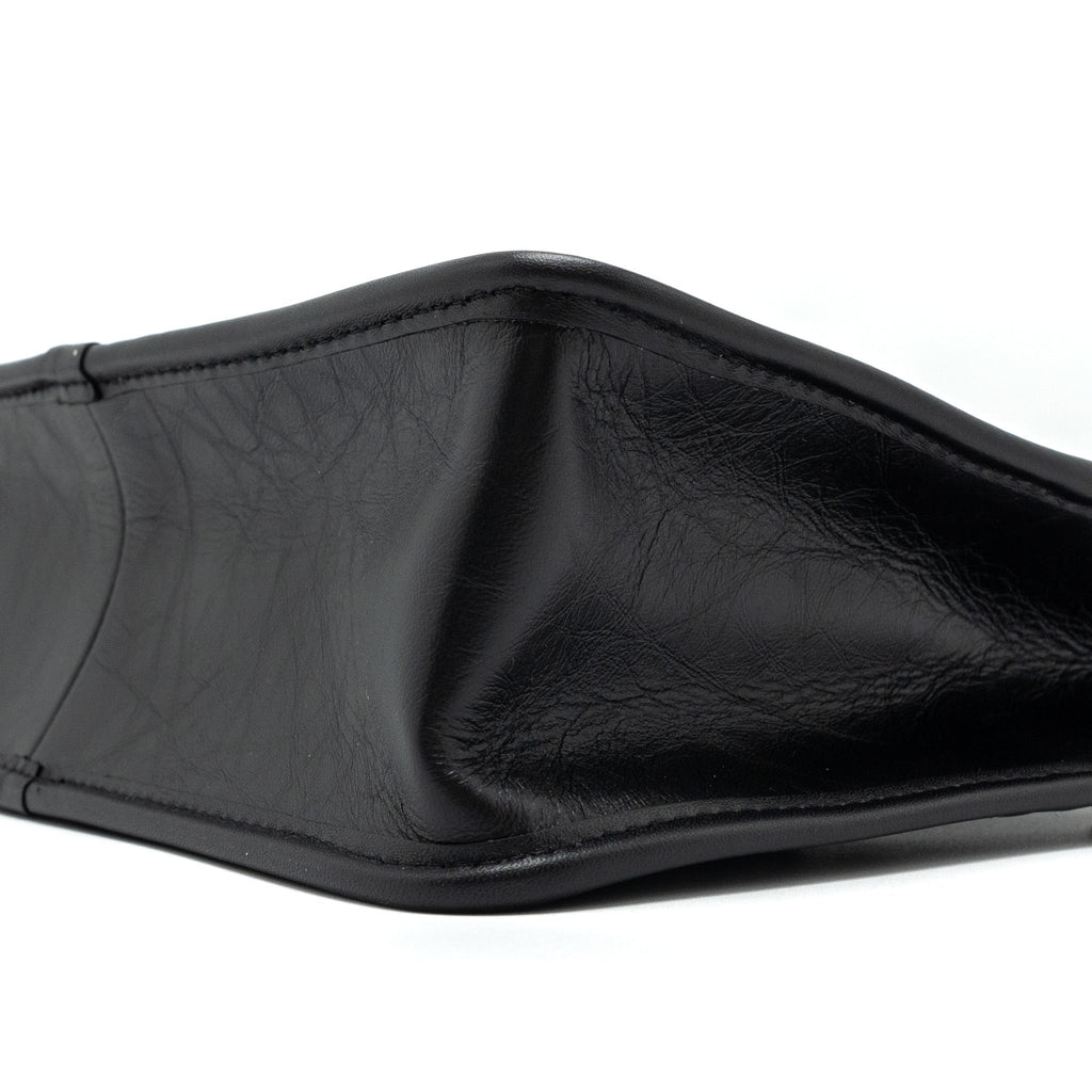 CHANEL 23S CLUTCH BAG WITH CHAIN CALFSKIN BLACK BRUSHED GHW (MICROCHIP)
