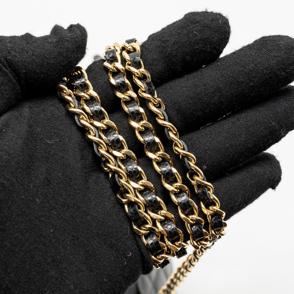 CHANEL CLASSIC WALLET ON CHAIN CAVIAR BLACK GHW(MICROCHIP)