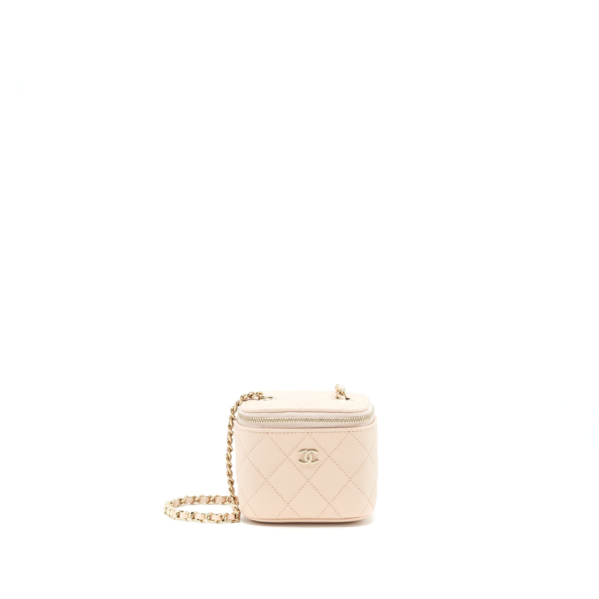 CHANEL MINI VANITY LIGHT BEIGE CAVIAR GHW