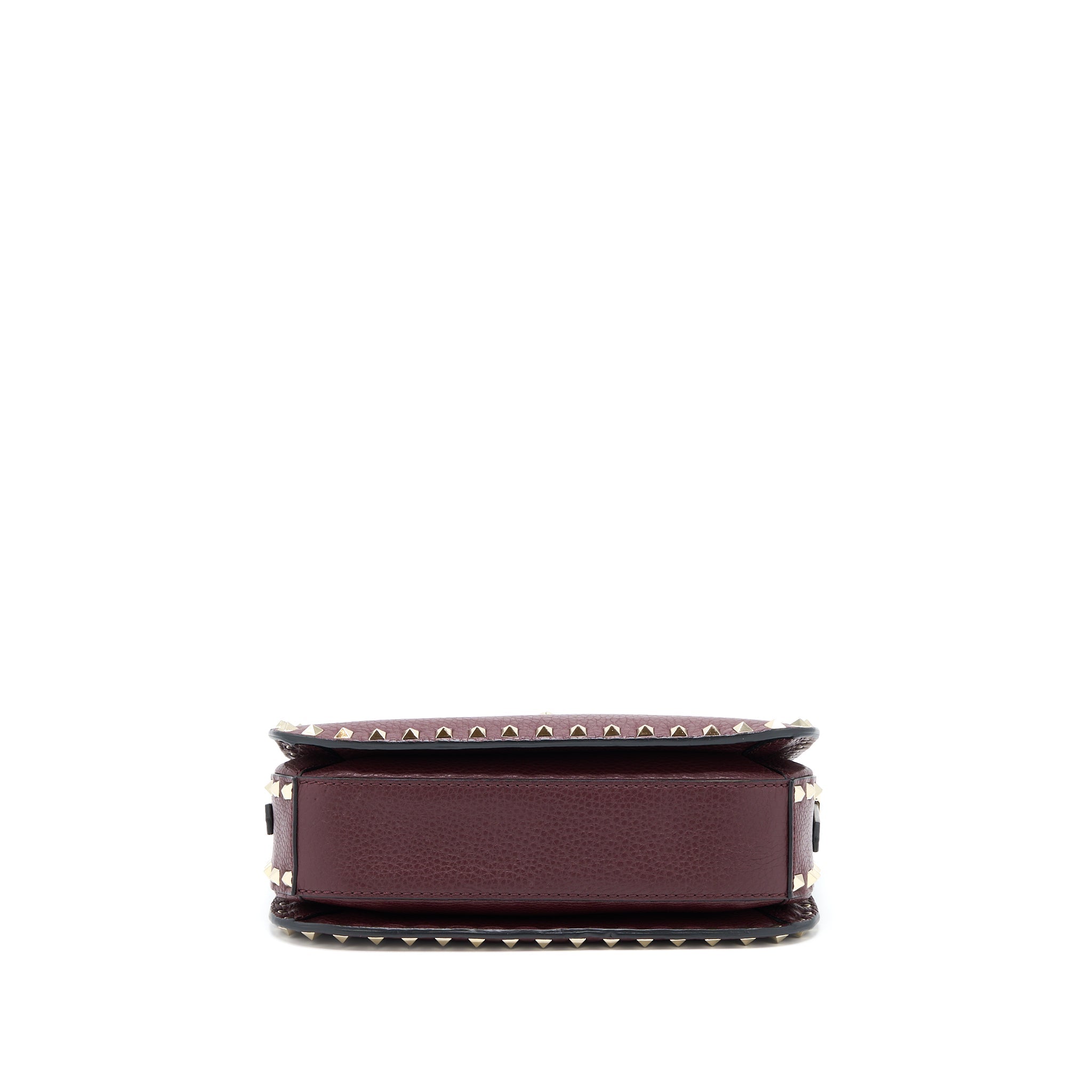 VALENTINO ROCKSTUD FLAP CROSSBODY BAG DARK RED LGHW