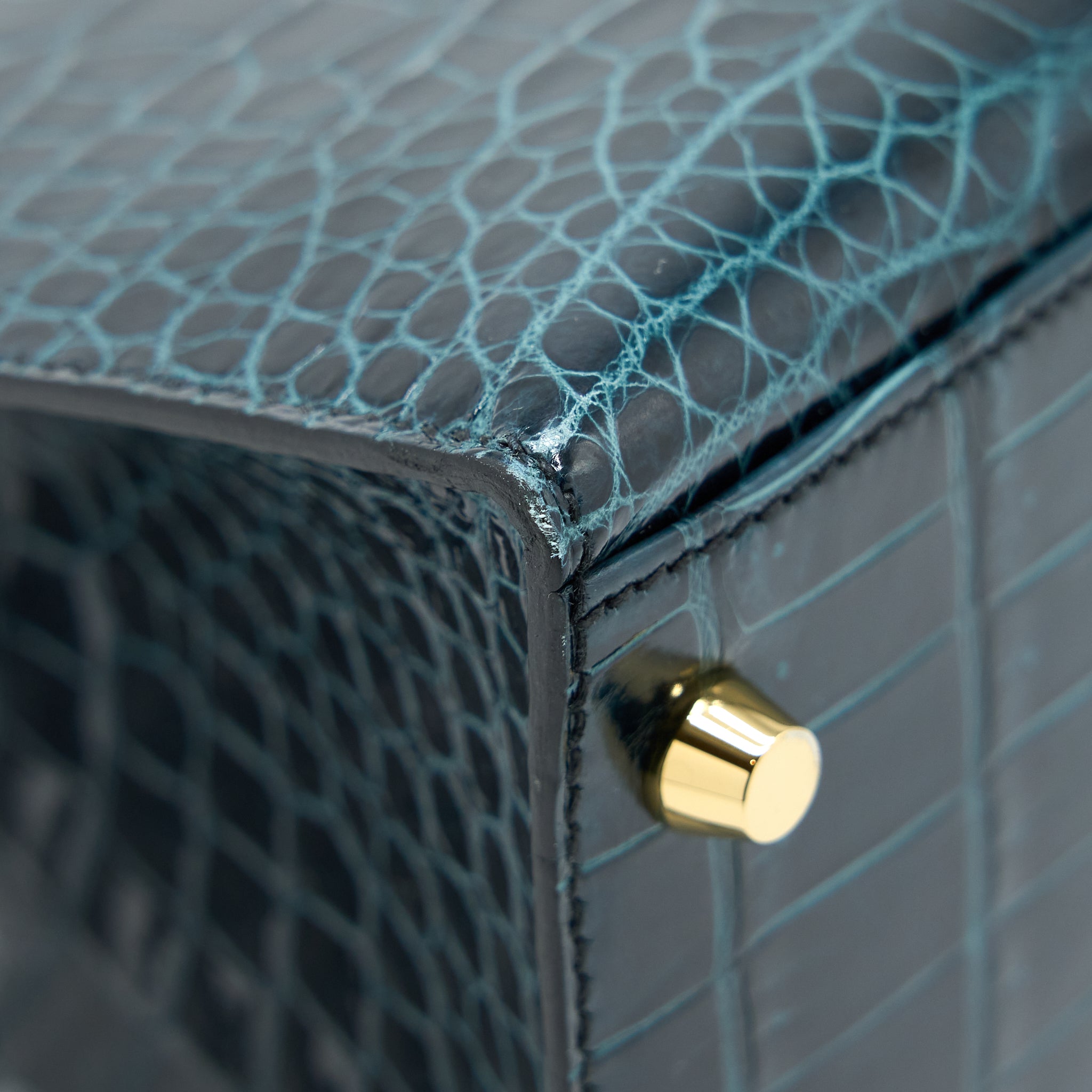 HERMES KELLY 28 CROCODILE POROUS KISSES V0 VERT ROUSSEAU GHW