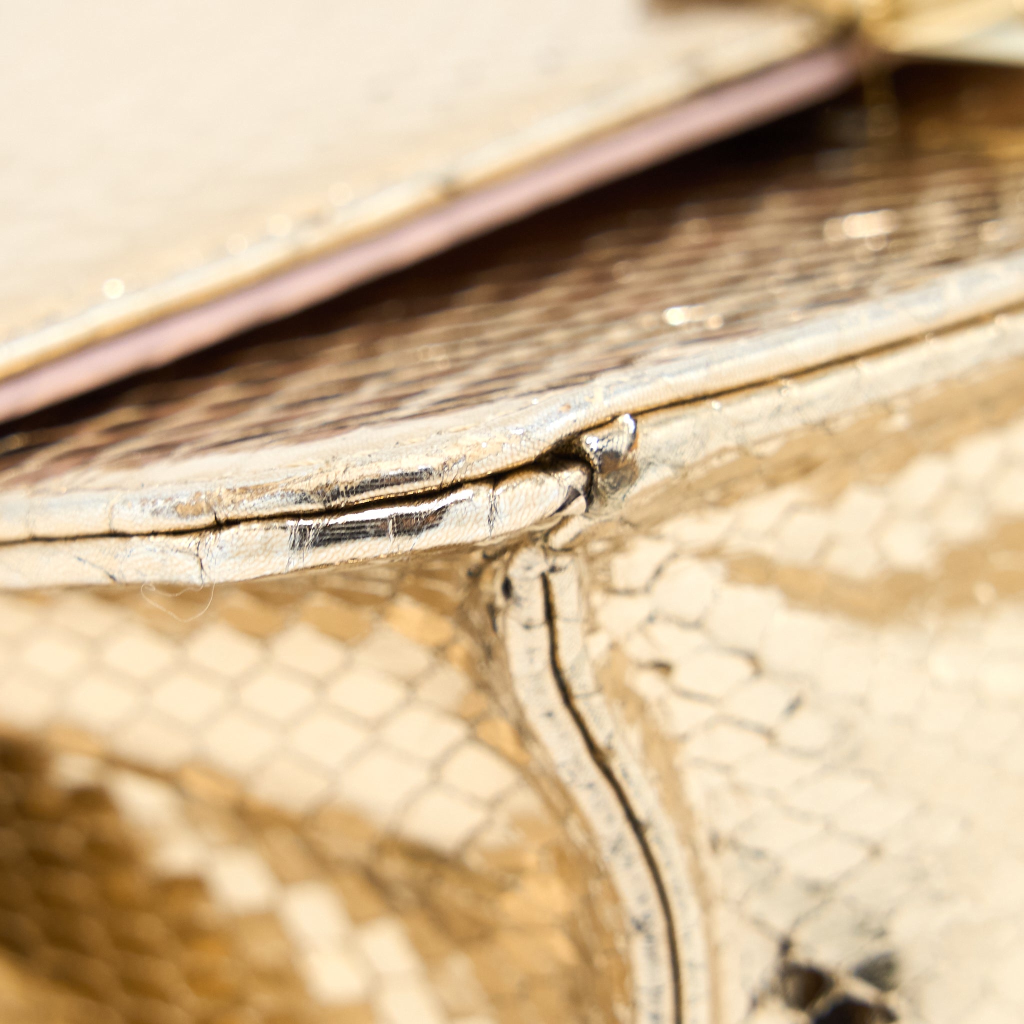 DIOR FLAP BAG WITH CHAIN PYTHON GOLD LGHW