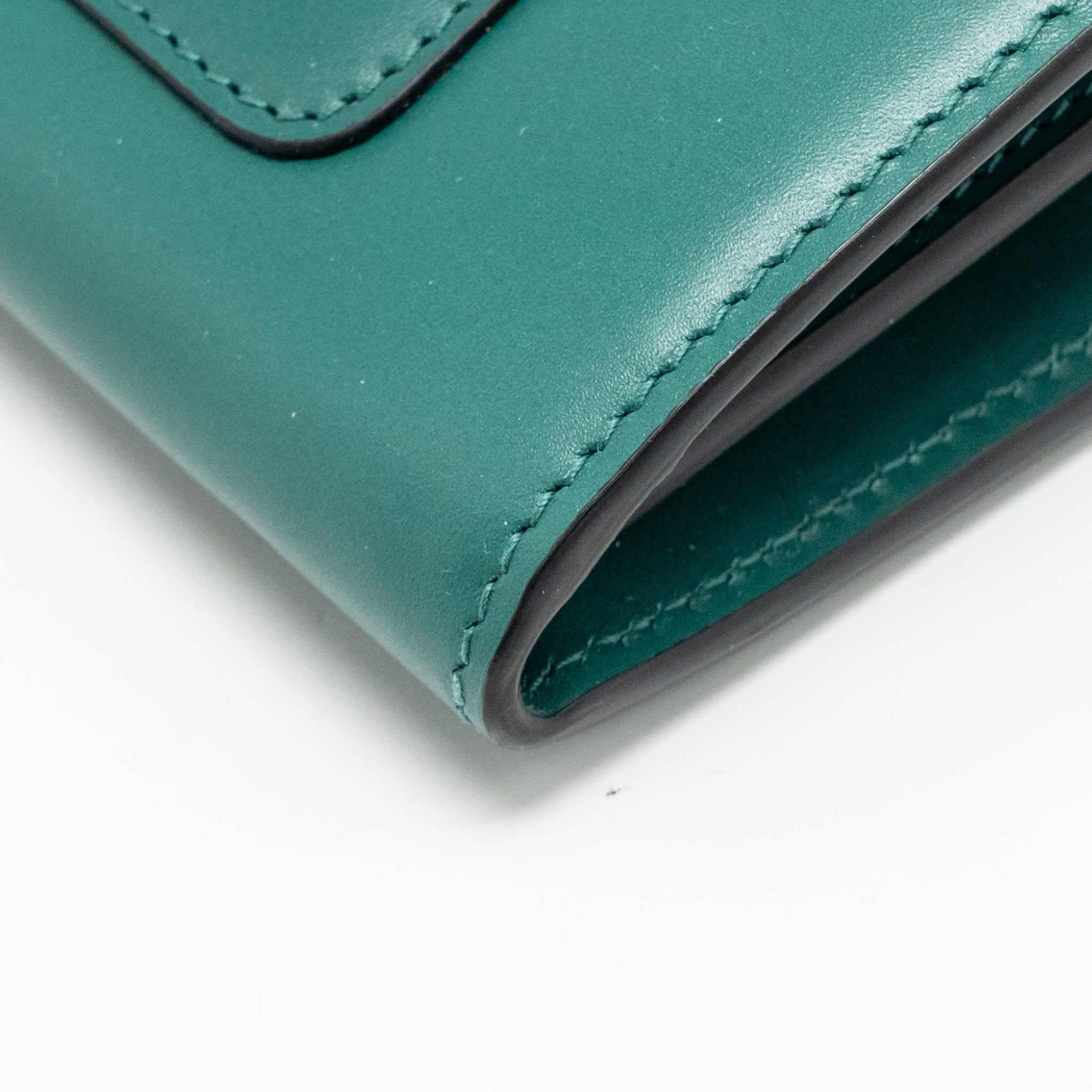 BVLGARI SERPENTI FLAP WALLET WITH CHAIN CALFSKIN GREEN LGHW