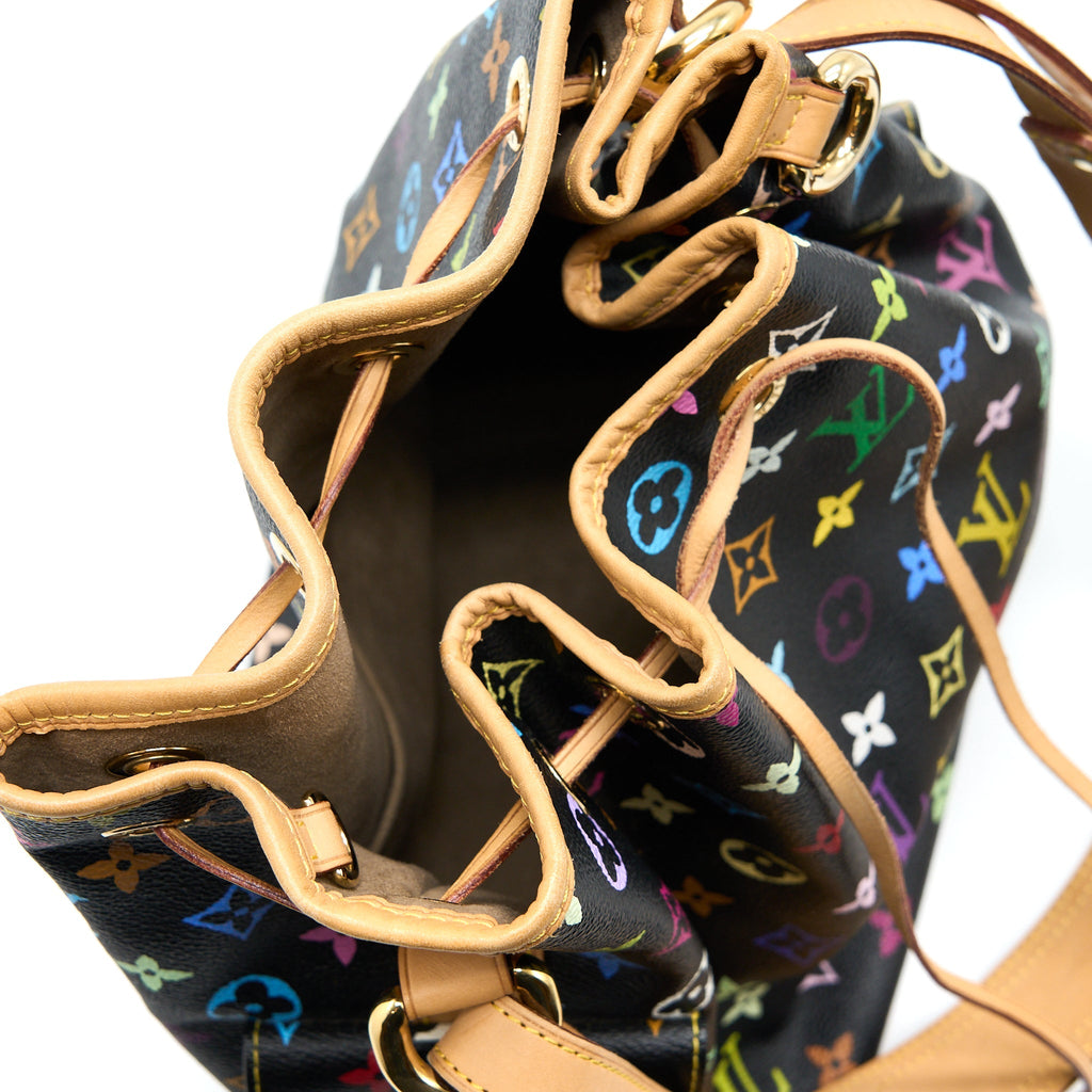 LOUIS VUITTON PETIT NOE BLACK MONOGRAM MULTICOLOUR GHW