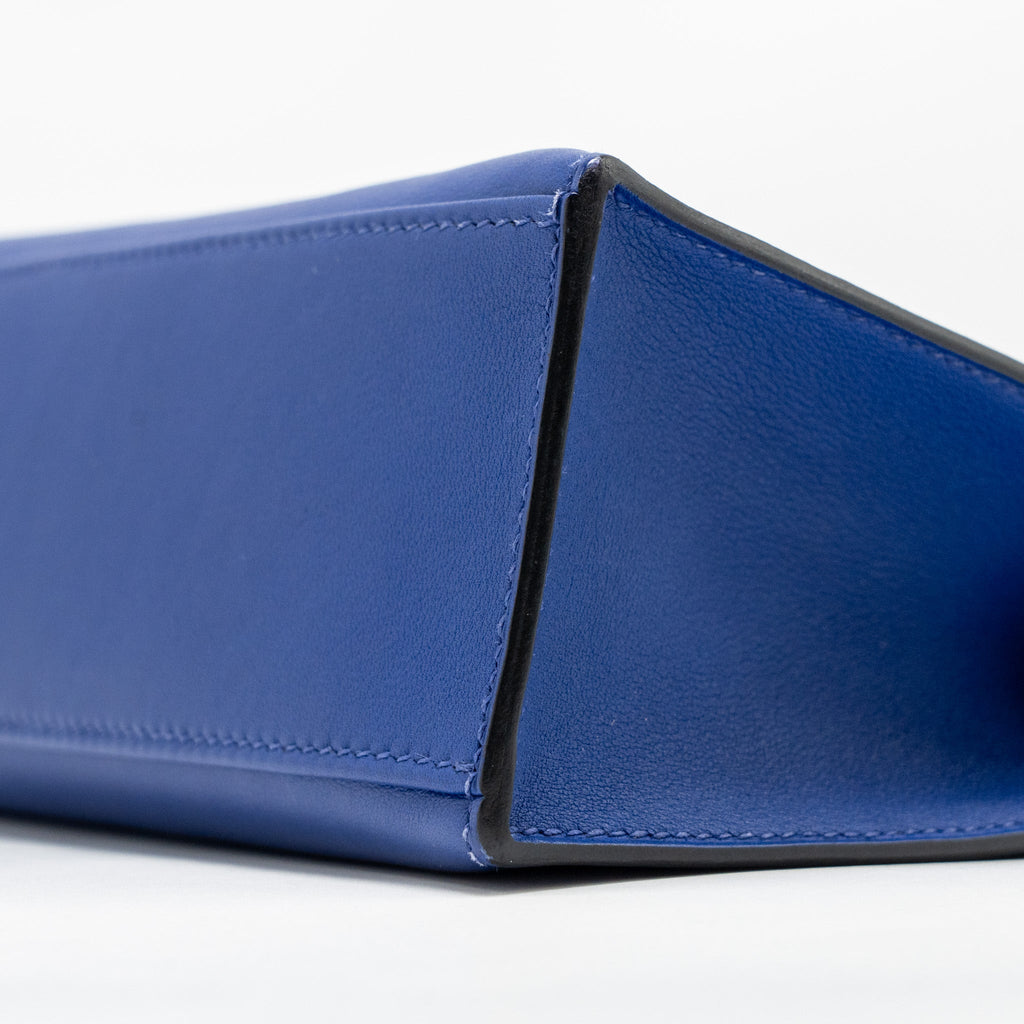 HERMES KELLY POCHETTE SWIFT BLUE ELECTRIC GHW