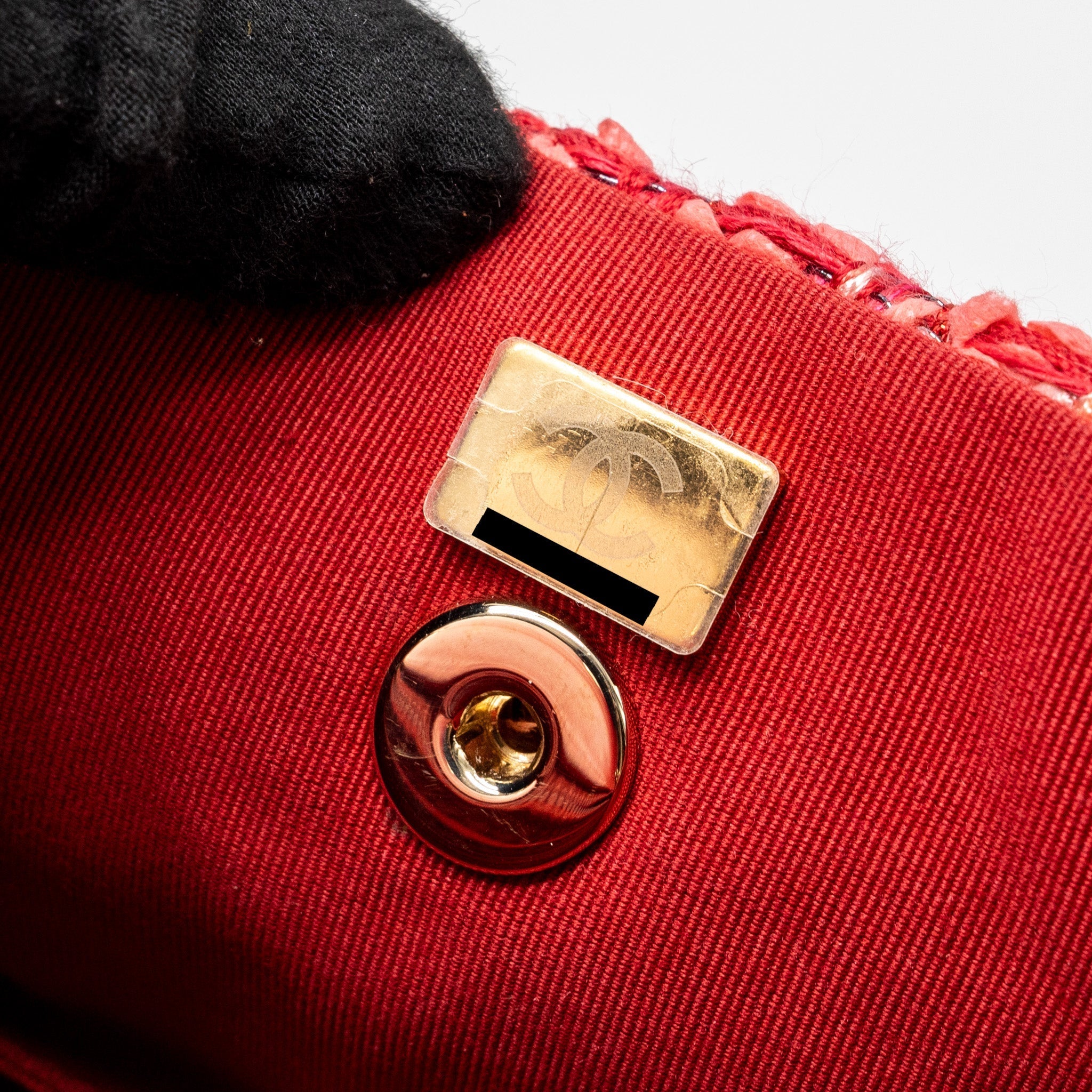 CHANEL MINI RECTANGULAR FLAP BAG TWEED MULTICOLOUR PINK LGHW (MICROCHIP)