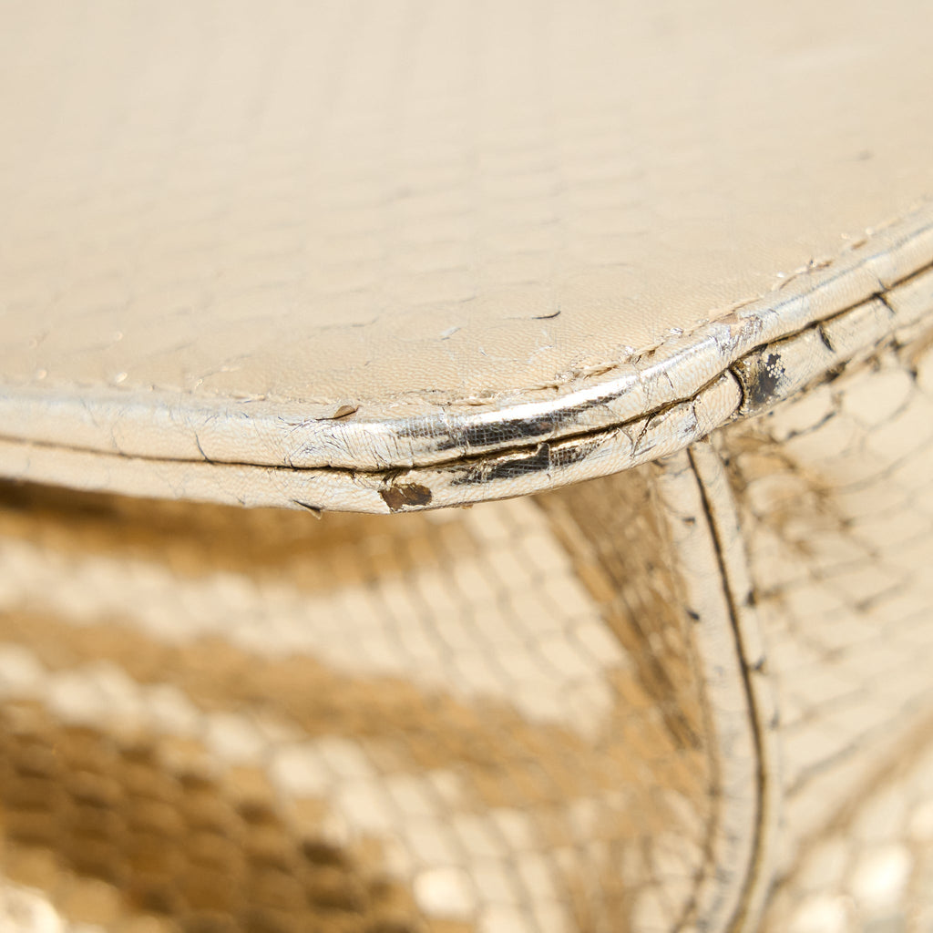 DIOR FLAP BAG WITH CHAIN PYTHON GOLD LGHW