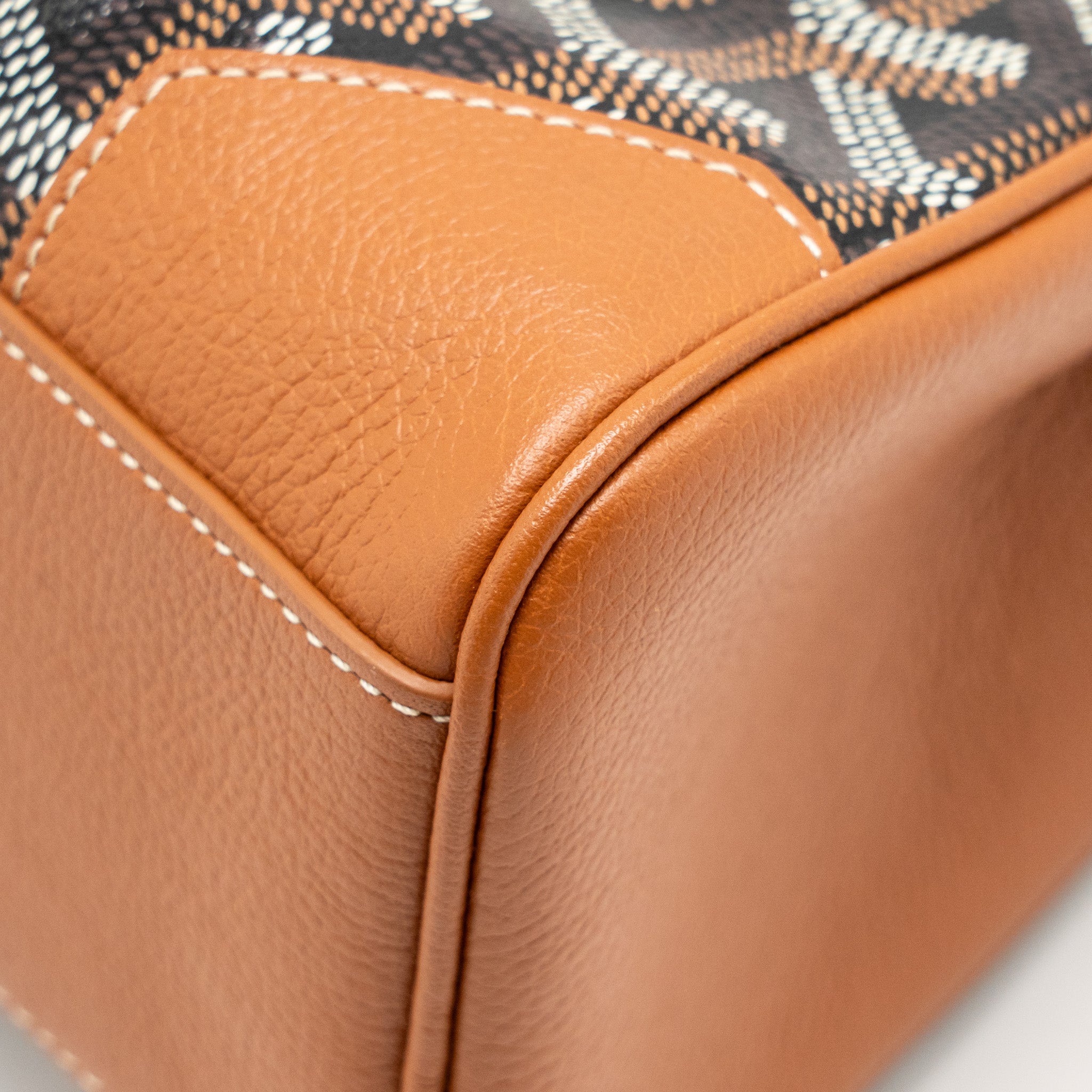 GOYARD MINI SAIGON GOYARDINE CANVAS/CALFSKIN BLACK/TAN SHW