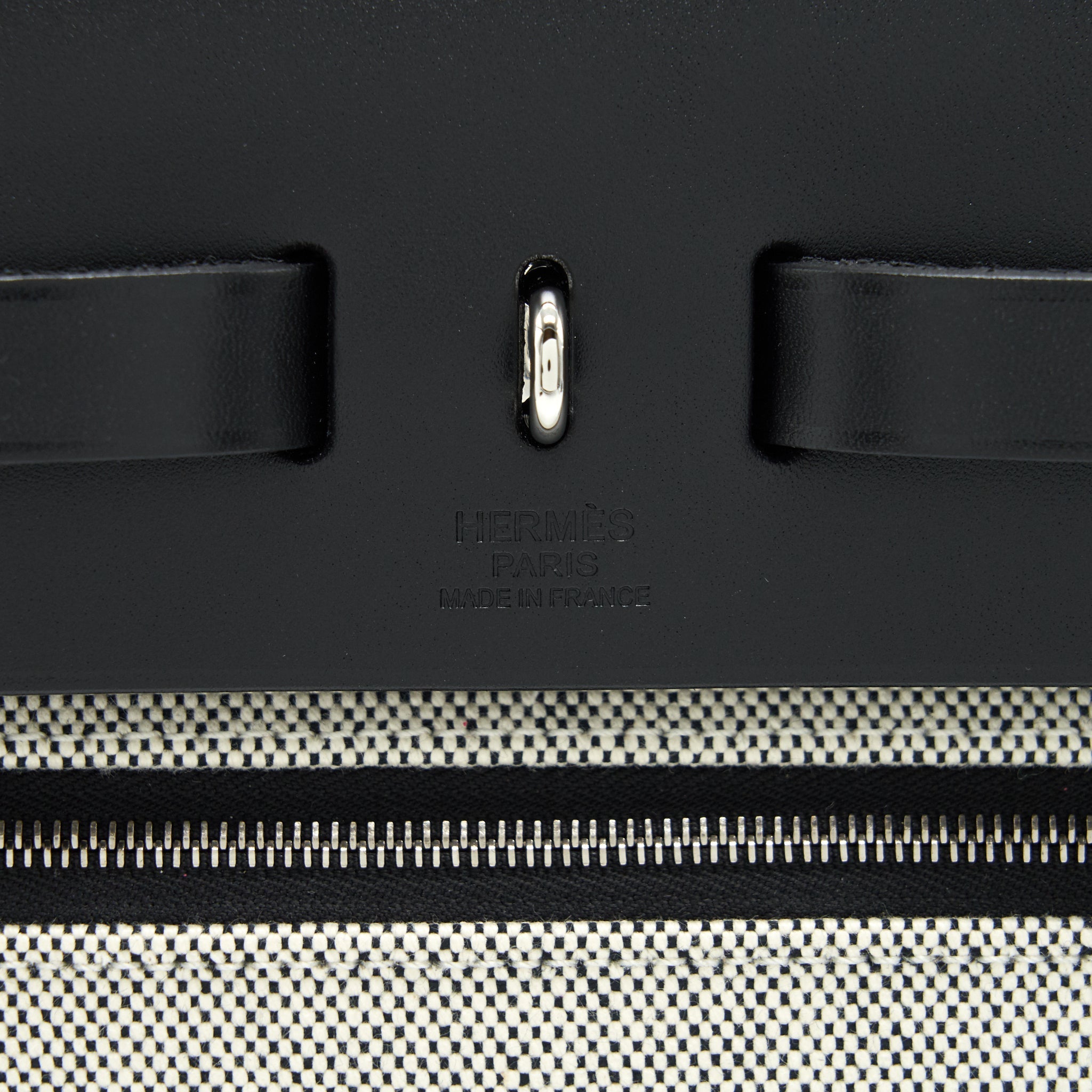 HERMES HERBAG 31 WITH BERLINE CANVAS AND HUNTER IN BLACK