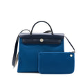 HERMES HERBAG ZIP 31 BAG CANVAS DARK BLUE SHW