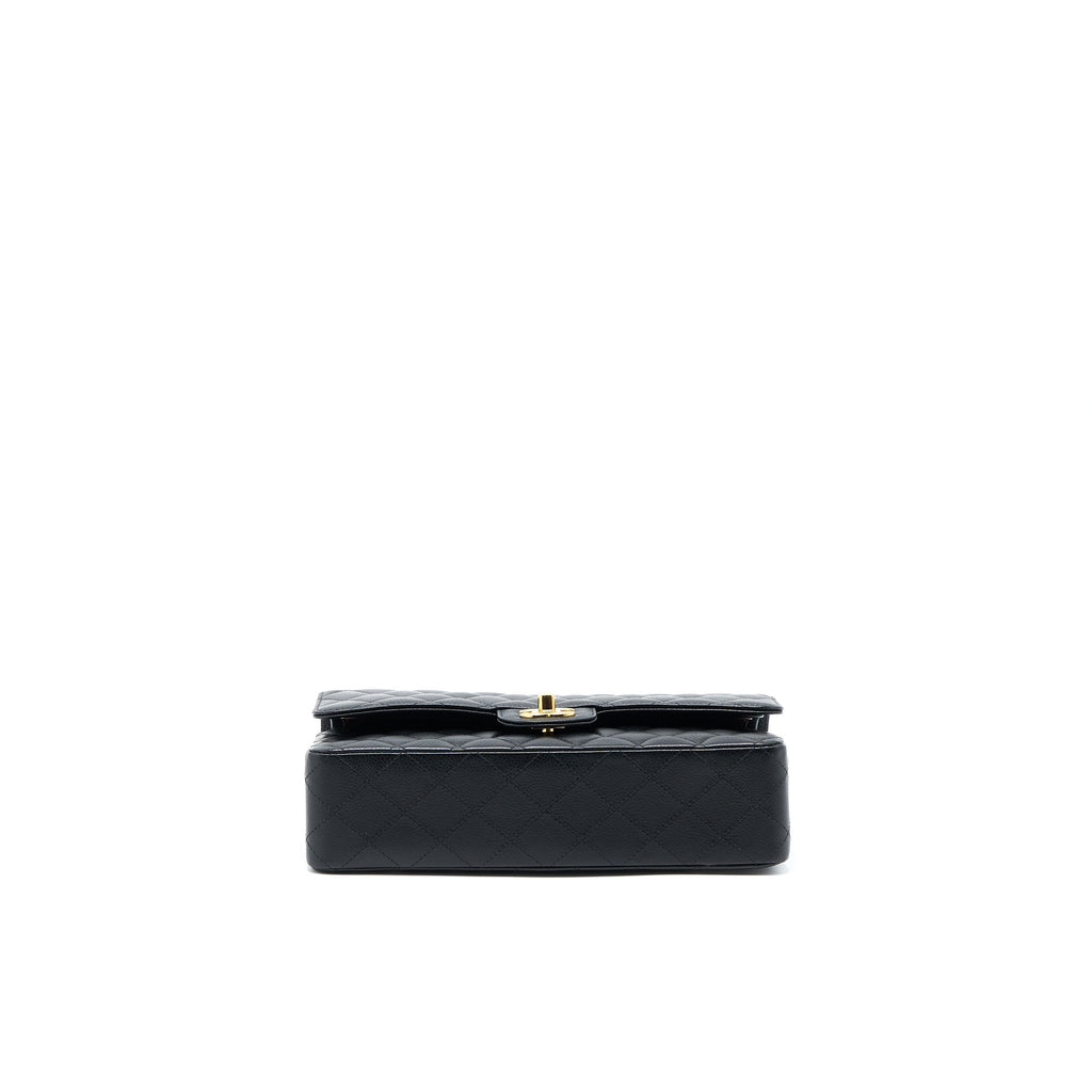CHANEL MEDIUM CLASSIC DOUBLE FLAP BAG CAVIAR BLACK GHW (MICROCHIP)